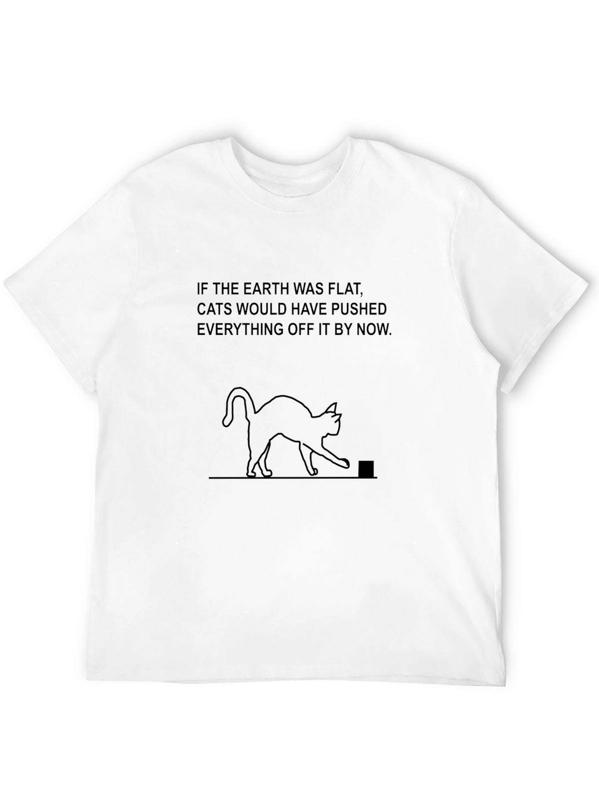 Flat Earth Cat T-Shirt - Funny Design