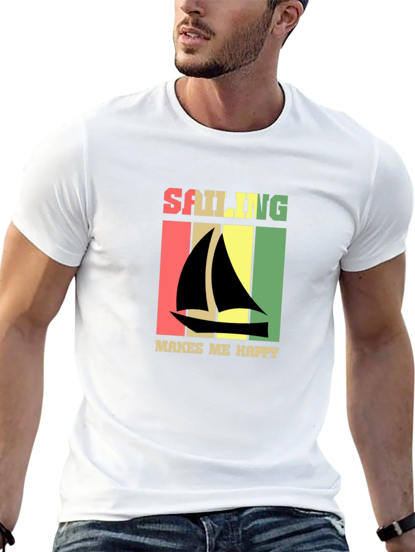 Sailing Makes Me Happy Retro T-Shirt