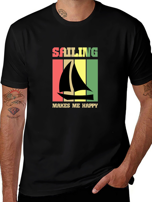 Sailing Makes Me Happy Retro T-Shirt