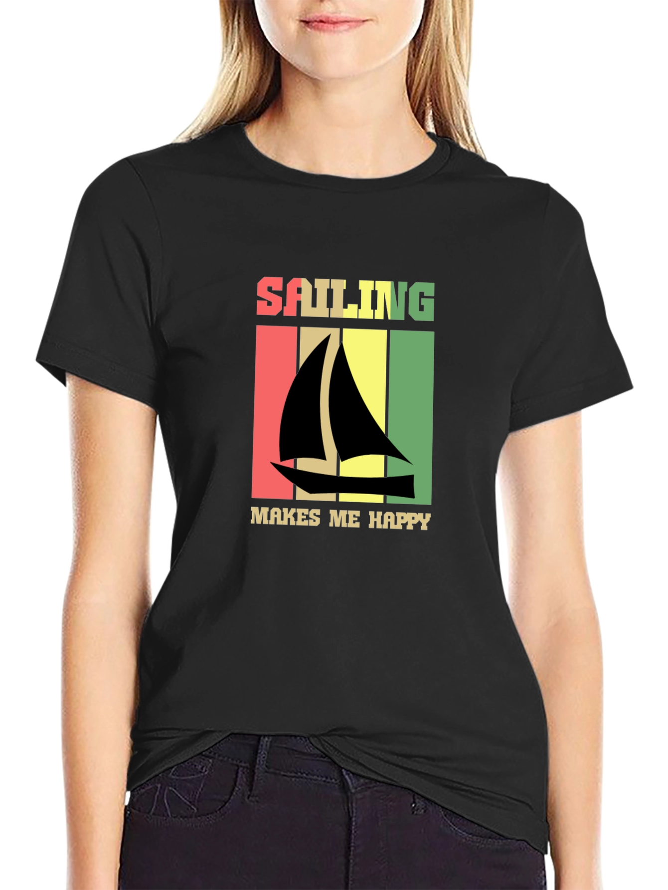 Sailing Makes Me Happy Retro T-Shirt