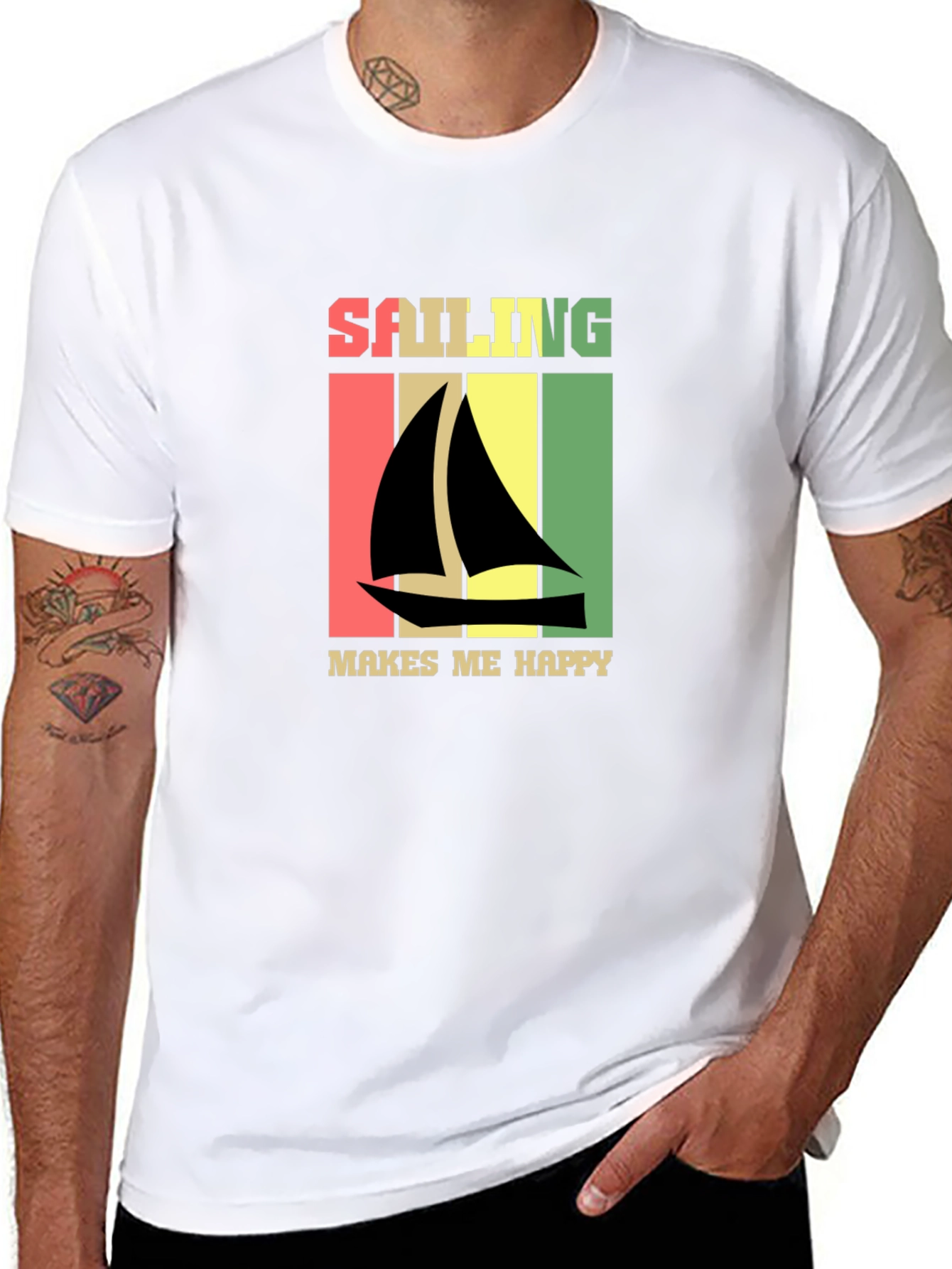 Sailing Makes Me Happy Retro T-Shirt