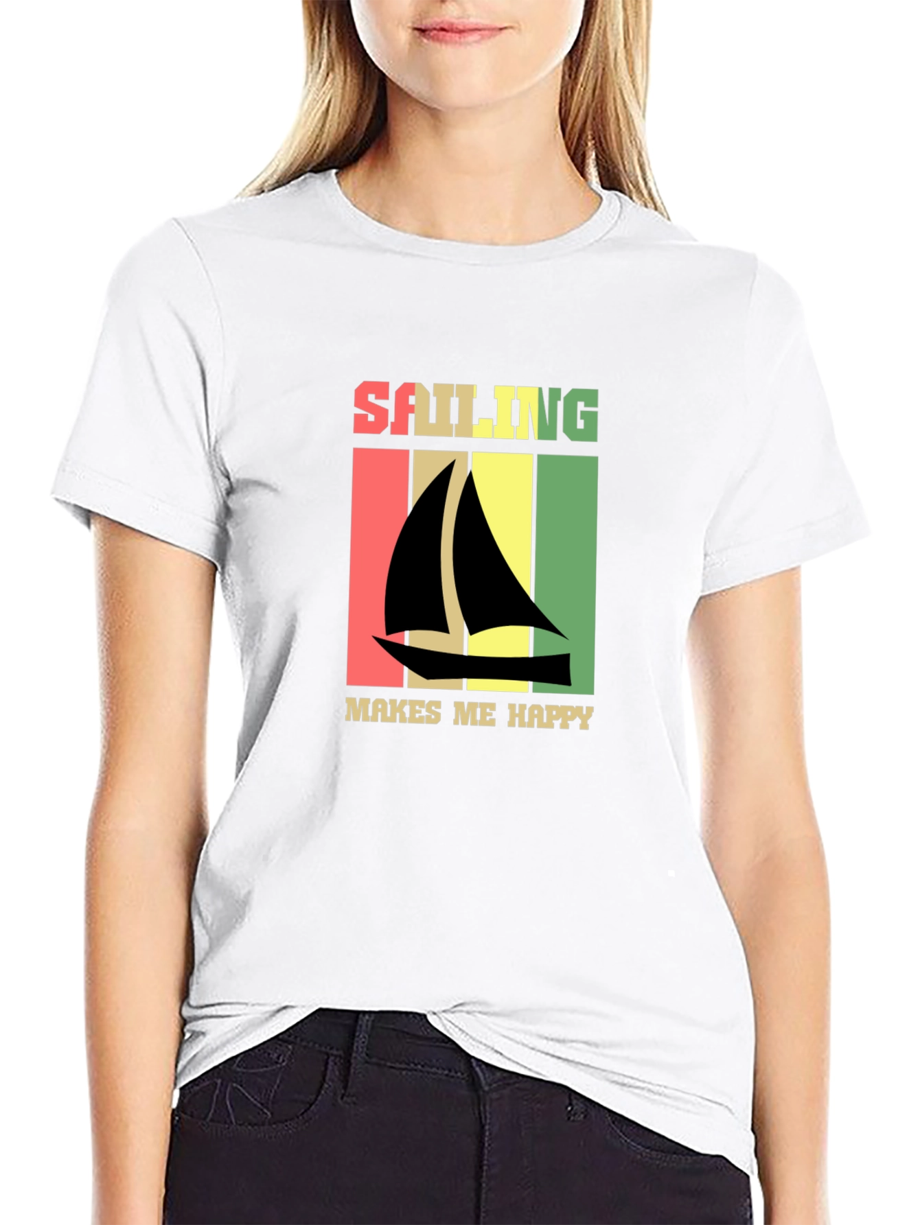 Sailing Makes Me Happy Retro T-Shirt