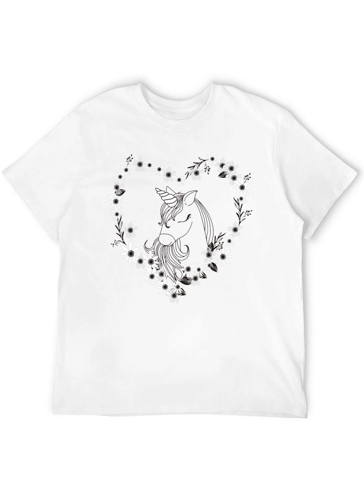 Floral Unicorn Heart T-Shirt