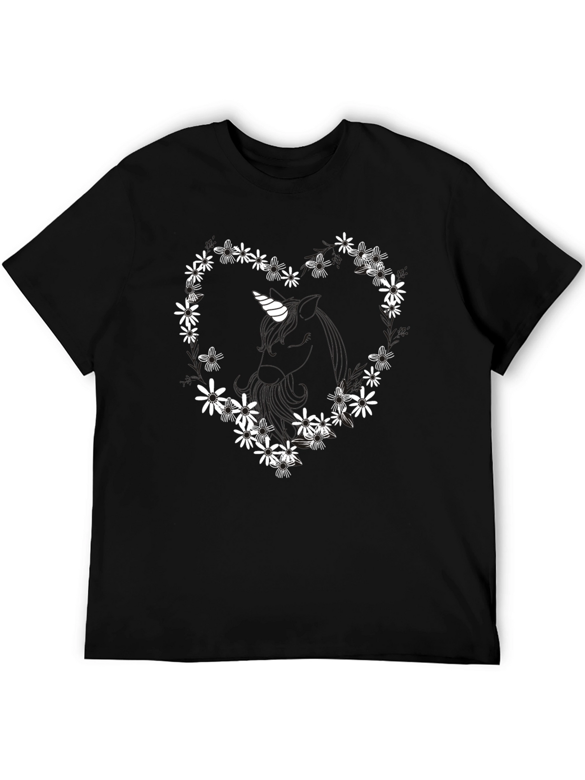 Floral Unicorn Heart T-Shirt