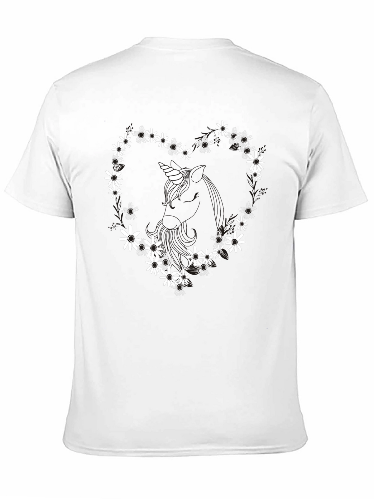 Floral Unicorn Heart T-Shirt