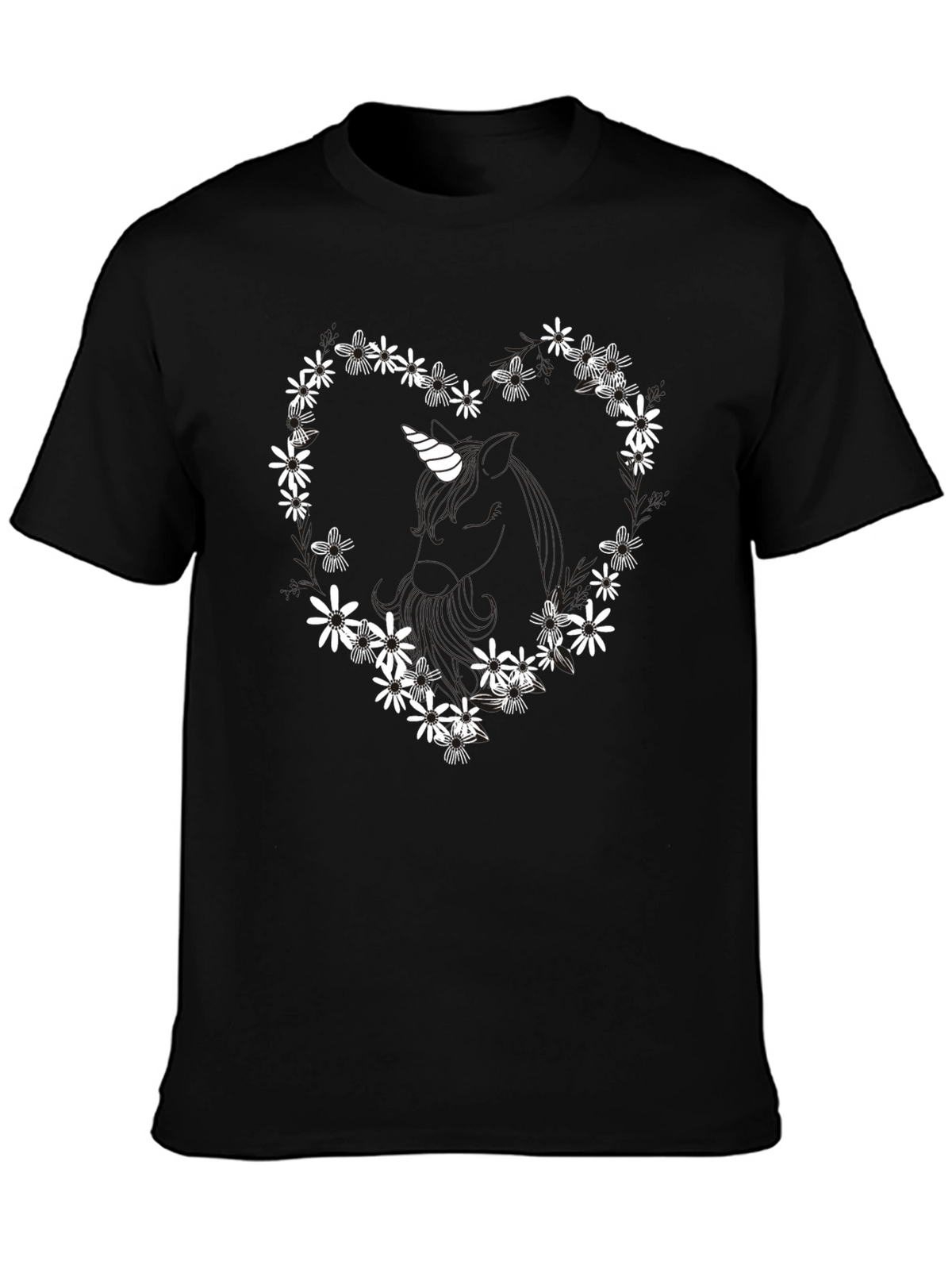Floral Unicorn Heart T-Shirt