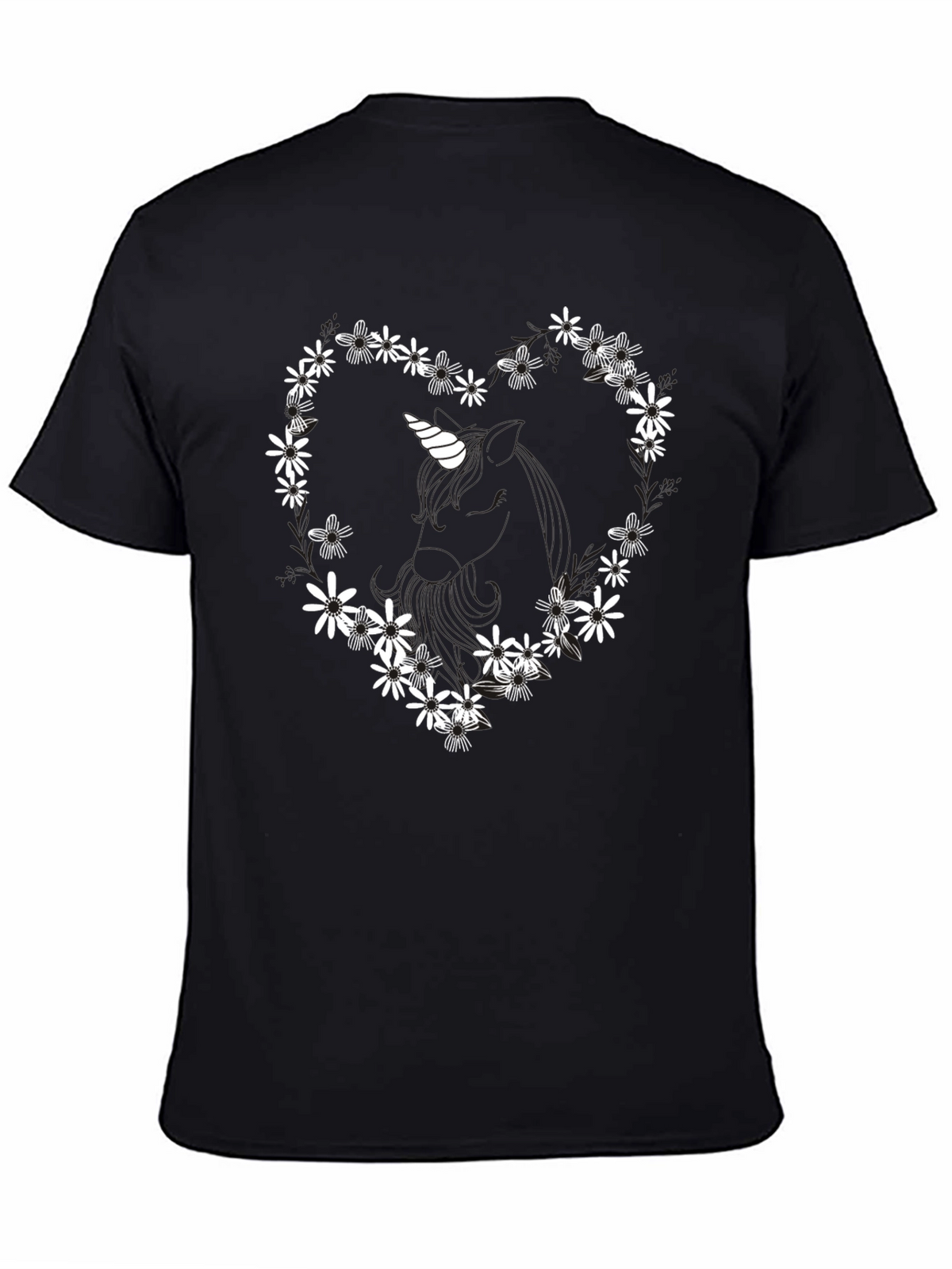 Floral Unicorn Heart T-Shirt