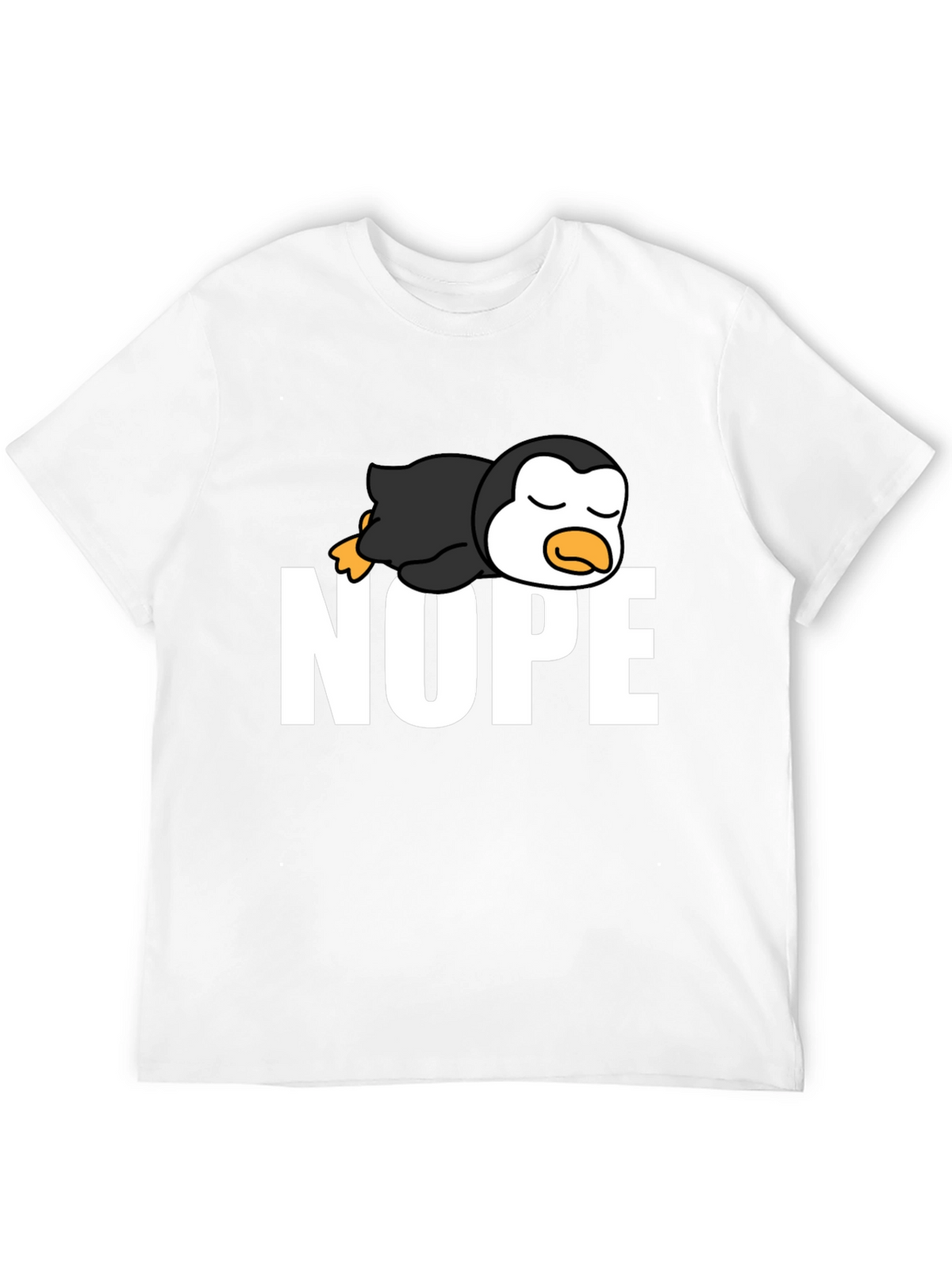 Nope Lazy Penguin Black T-Shirt