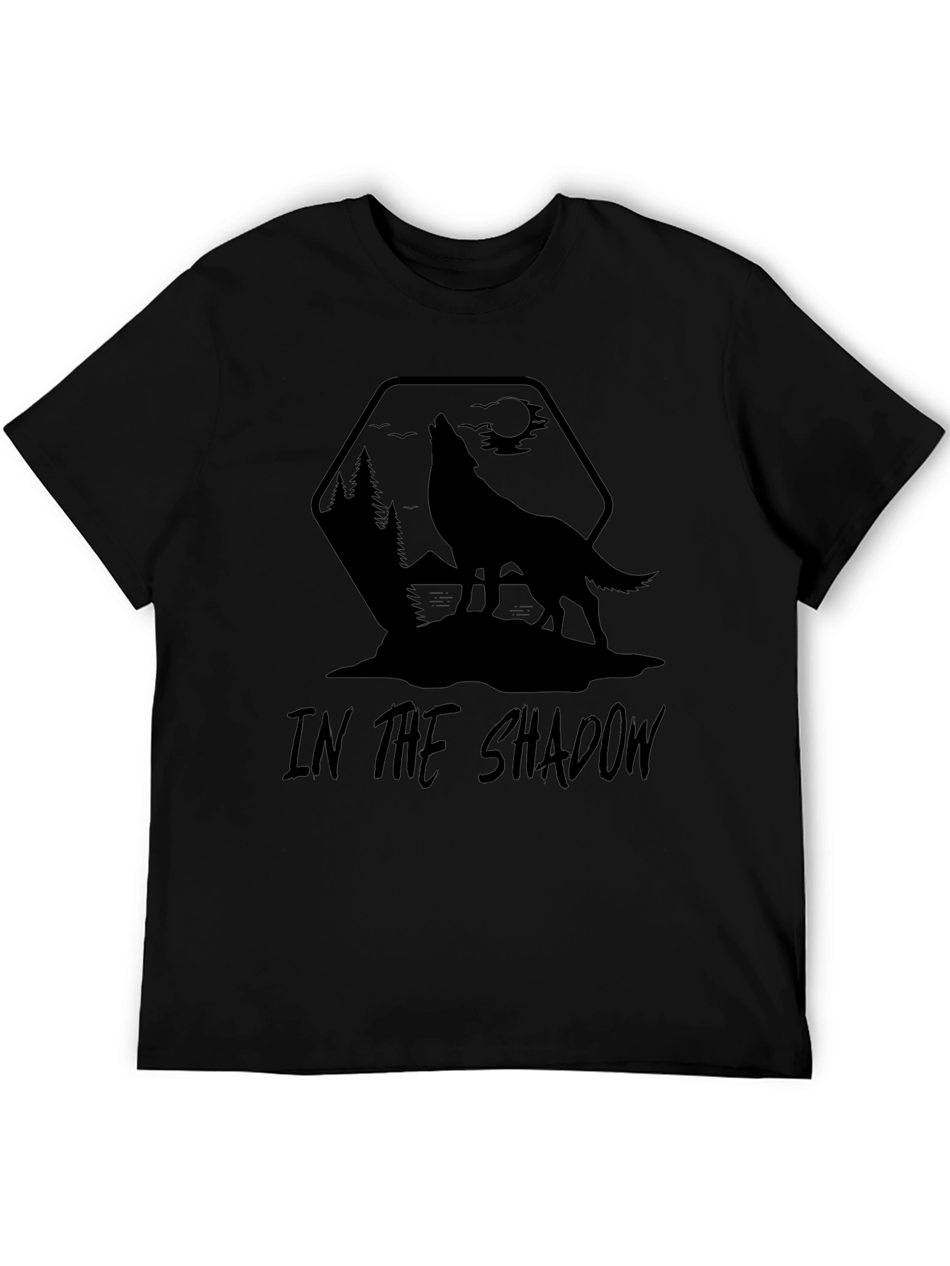 Shadow Wolf Graphic Tee - Mens Black T-Shirt