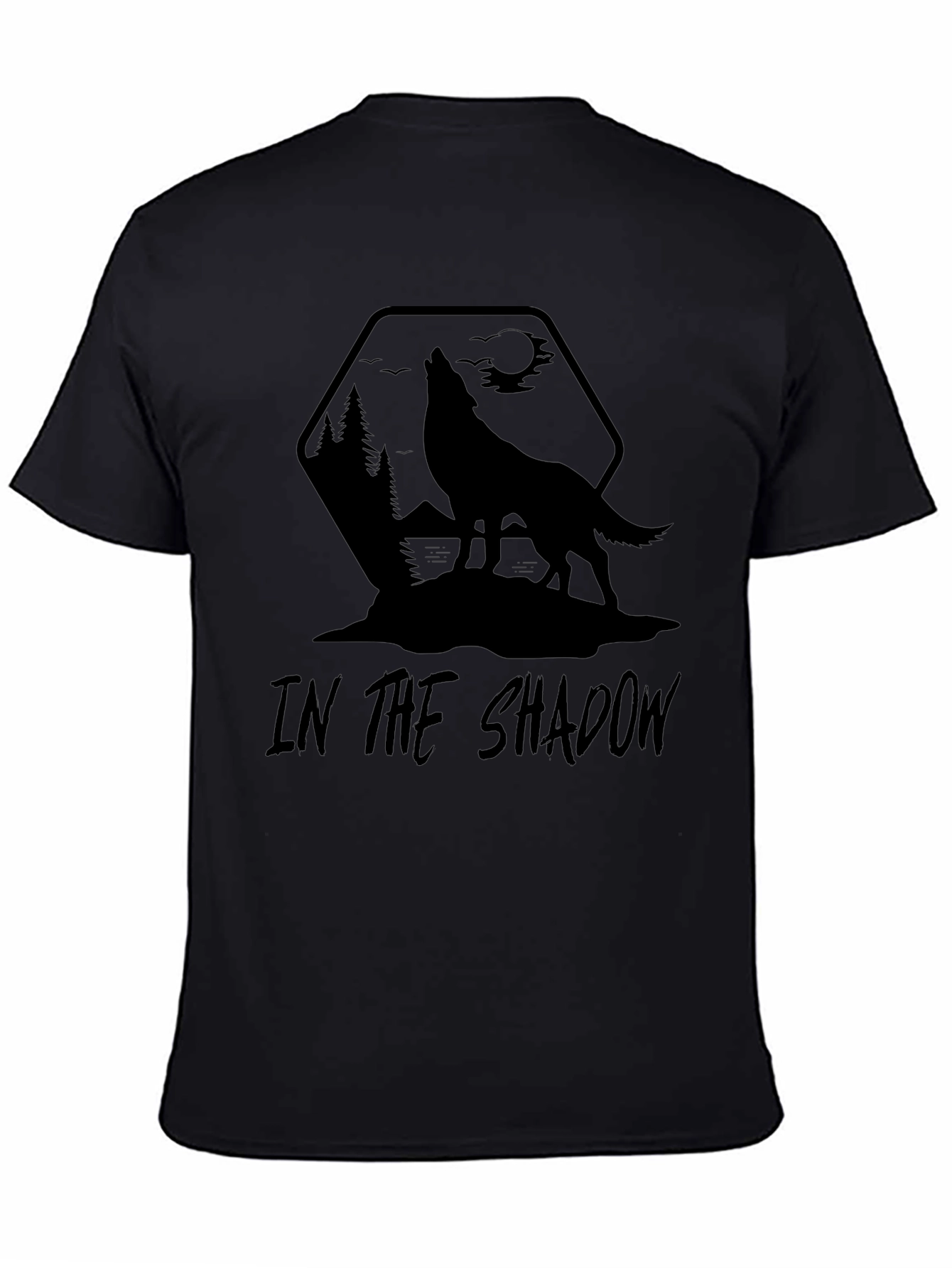 Shadow Wolf Graphic Tee - Mens Black T-Shirt
