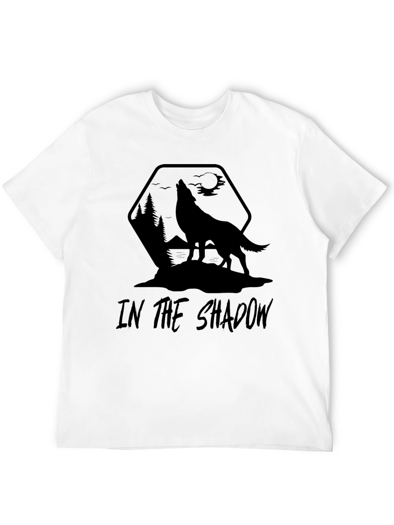 Shadow Wolf Graphic Tee - Mens Black T-Shirt