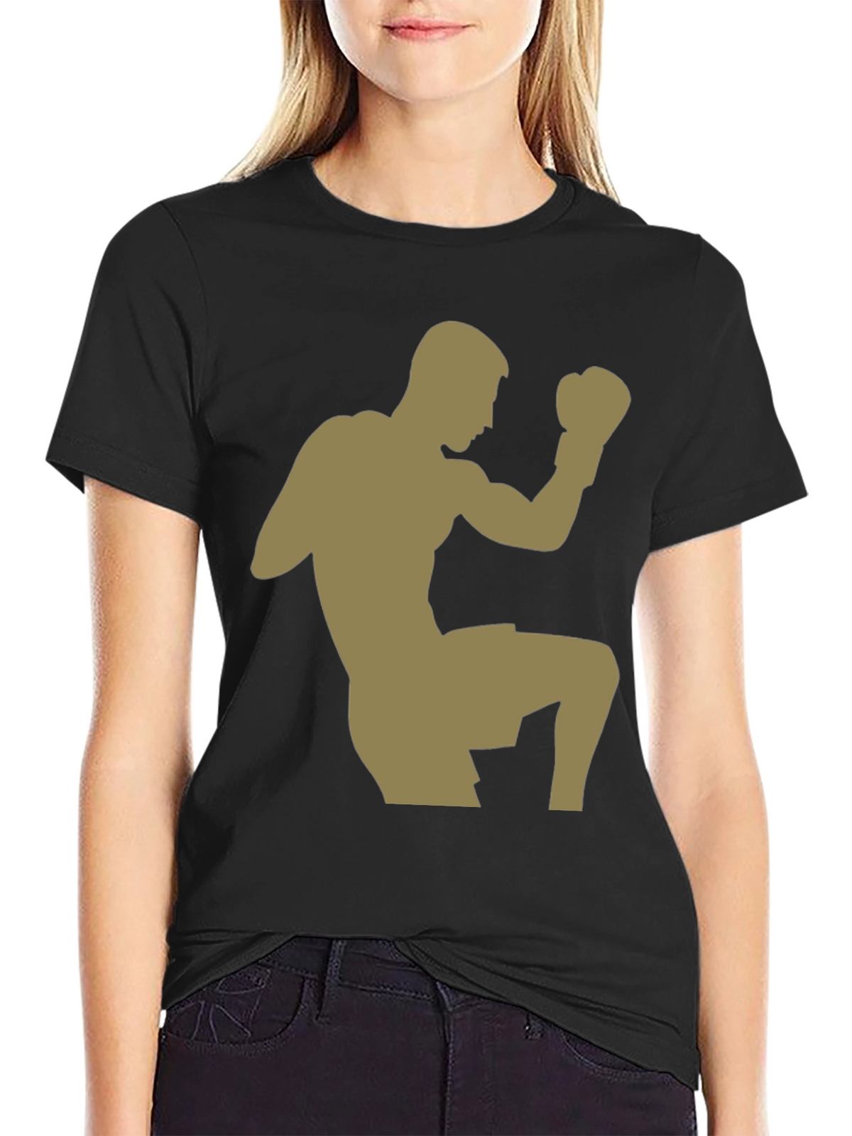 Martial Artist Graphic Tee - Black Cotton Blend