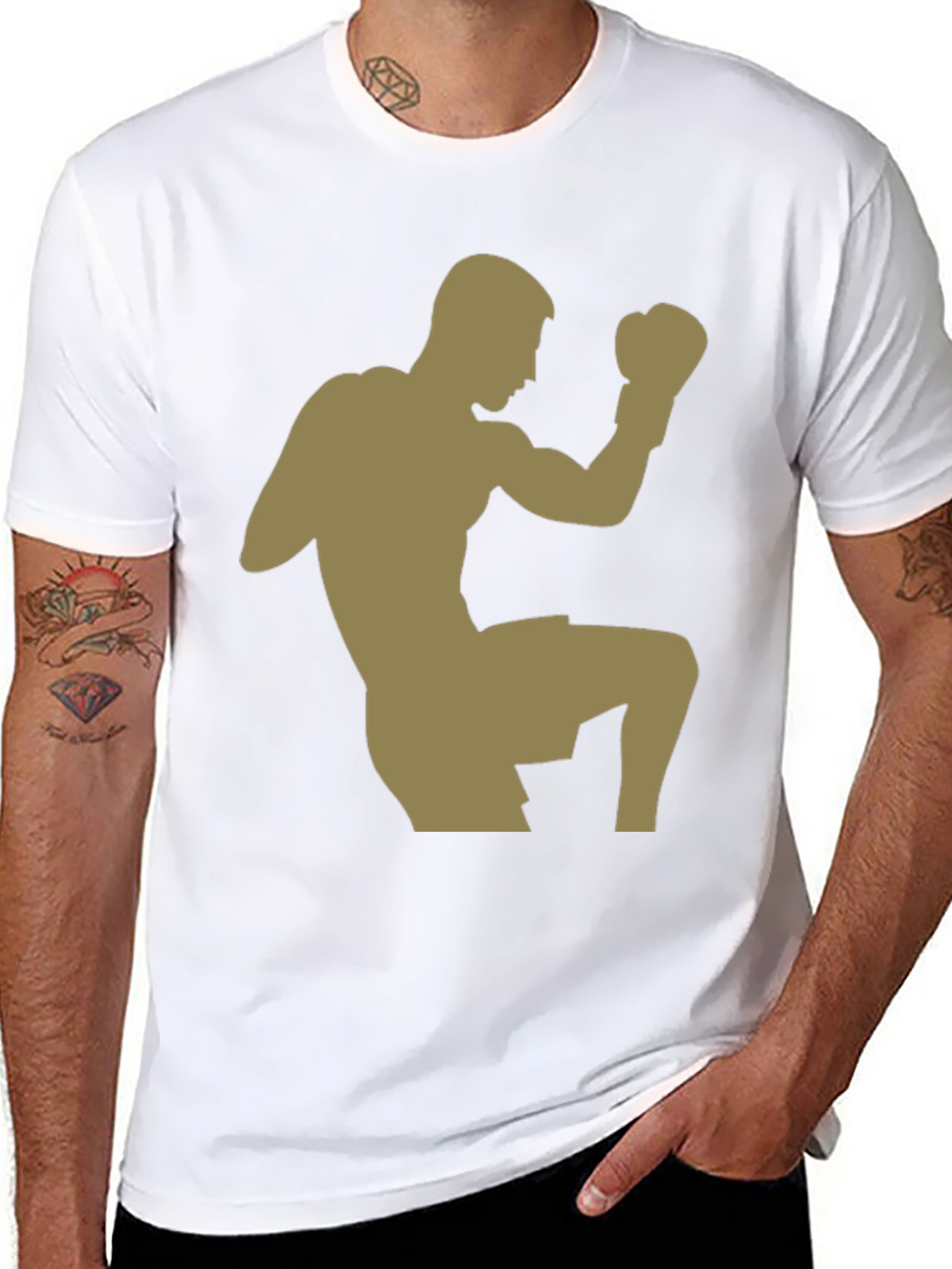 Martial Artist Graphic Tee - Black Cotton Blend