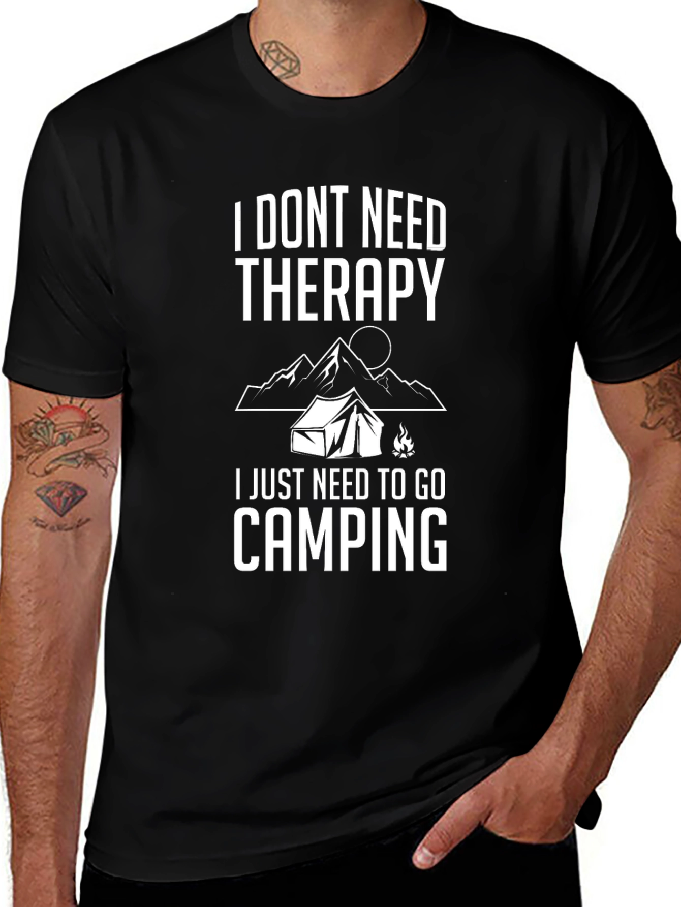 Camping Therapy T-Shirt - Black