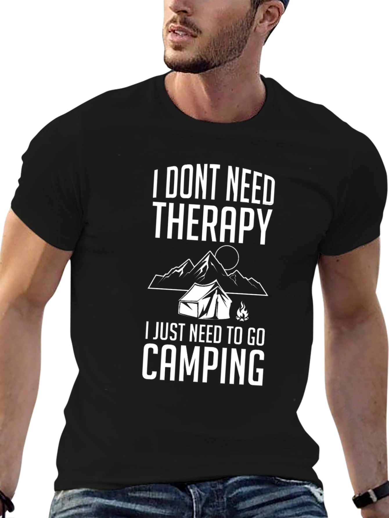 Camping Therapy T-Shirt - Black