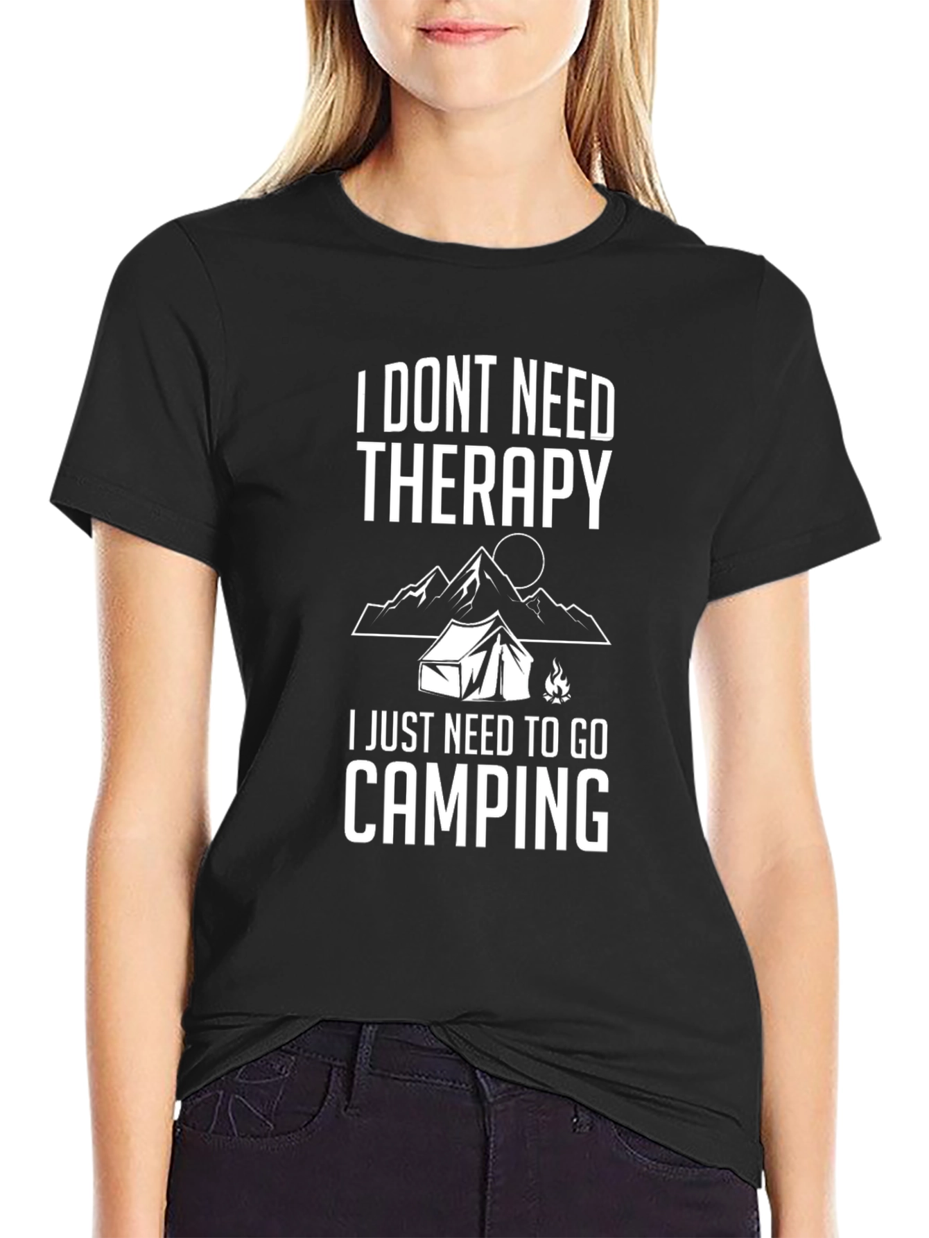 Camping Therapy T-Shirt - Black