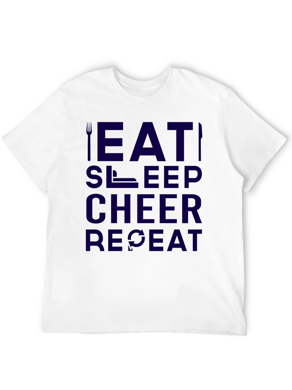 Eat Sleep Cheer Repeat Black Graphic Tee