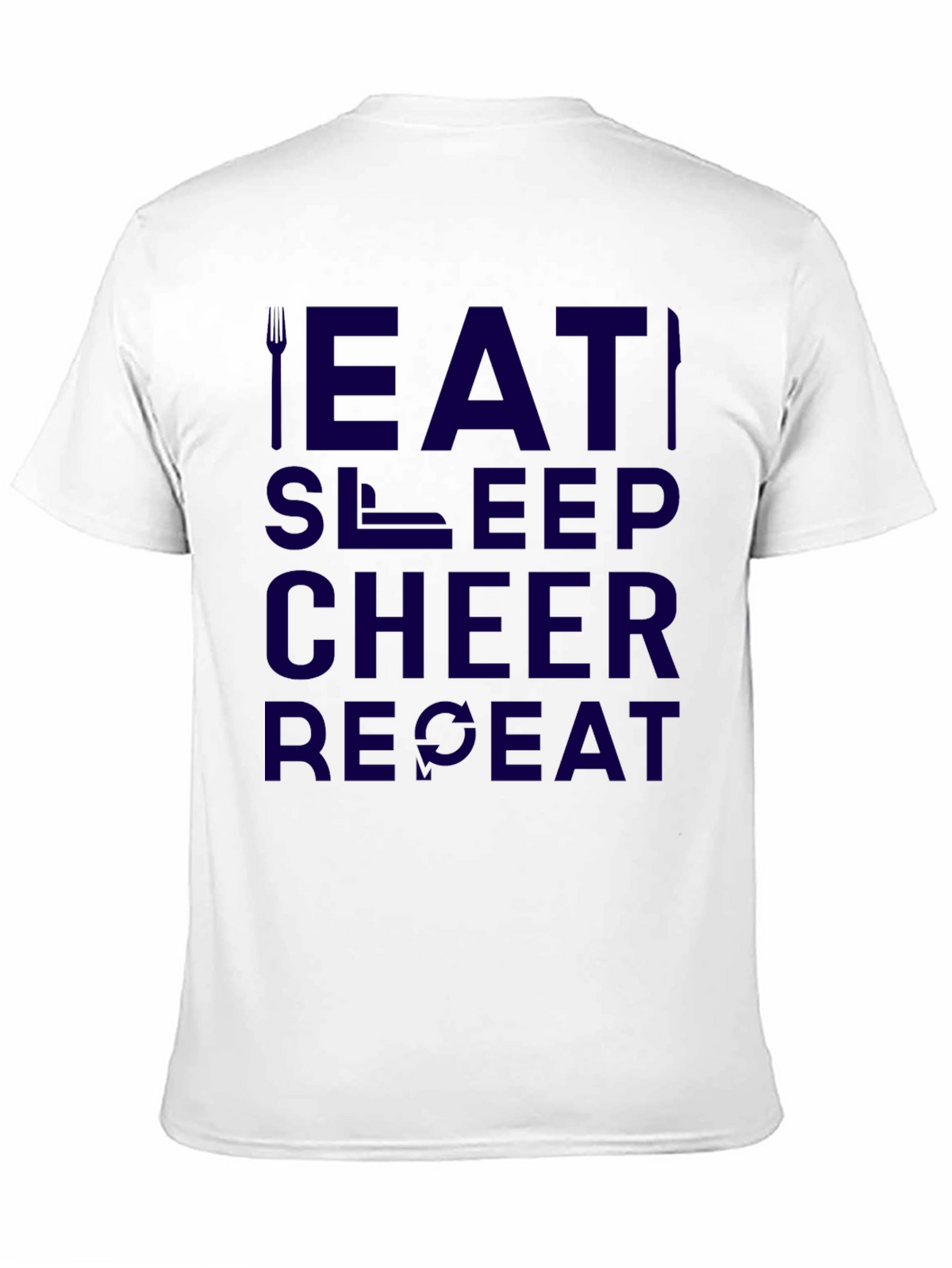 Eat Sleep Cheer Repeat Black Graphic Tee