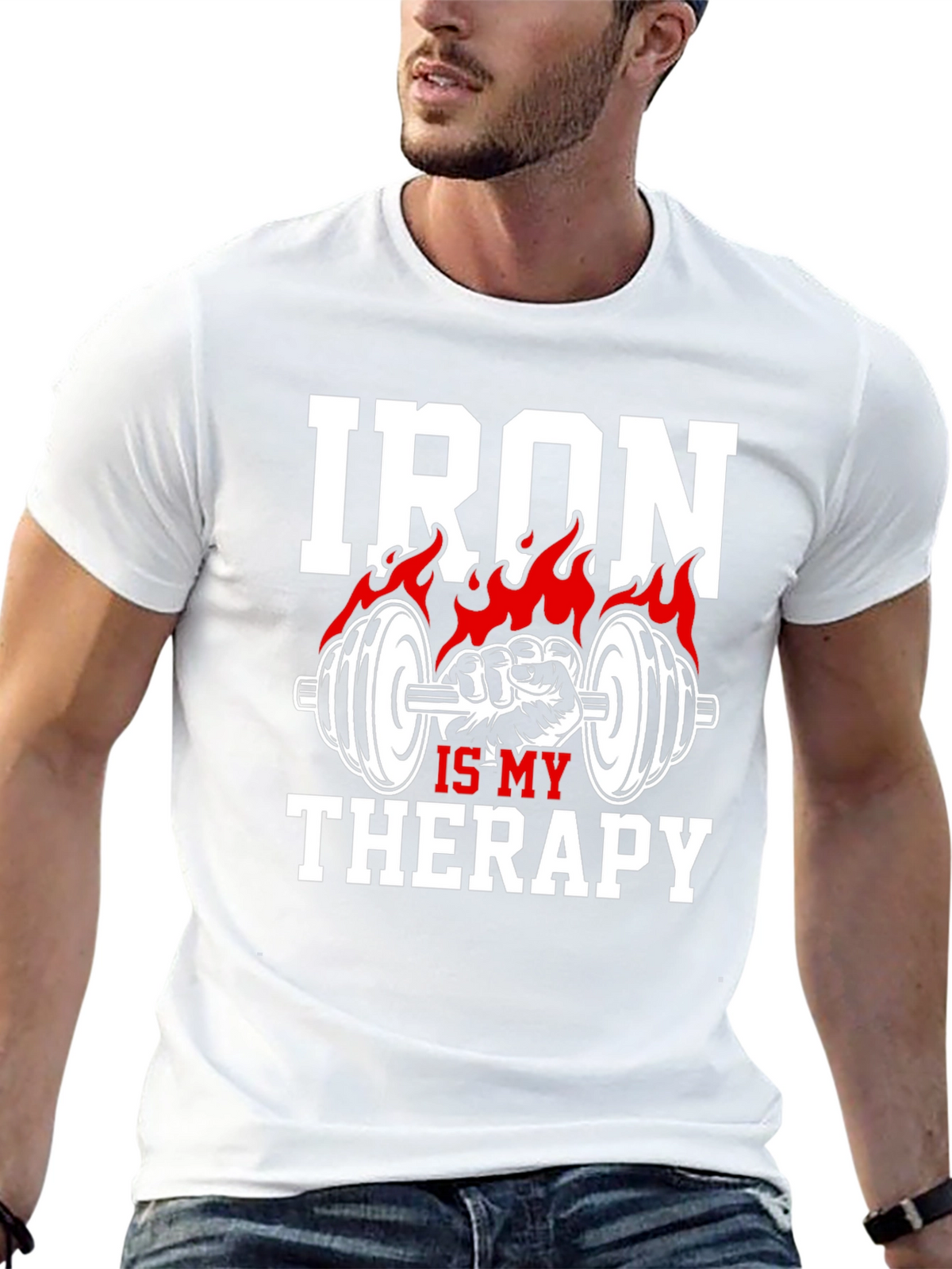 Iron Is My Therapy T-Shirt - Gym Motivation