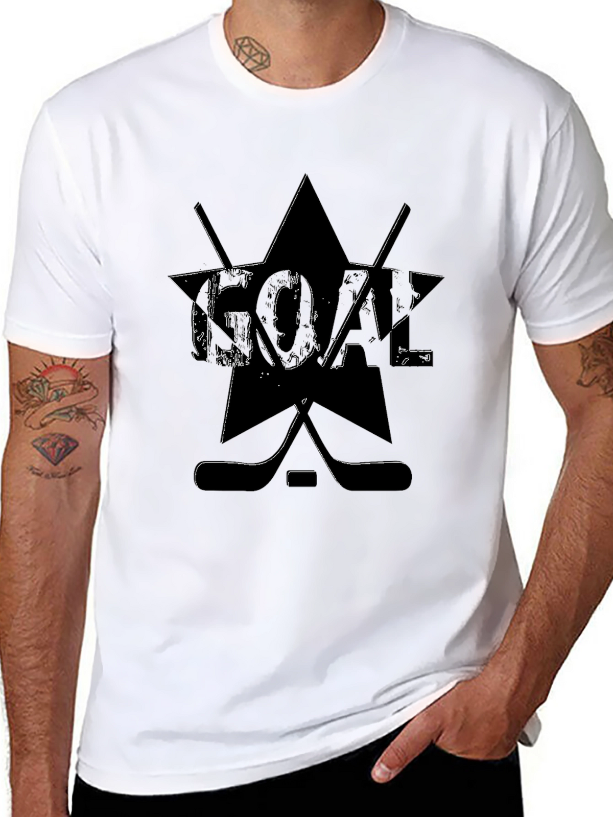 Goal Hockey Graphic T-Shirt - Black