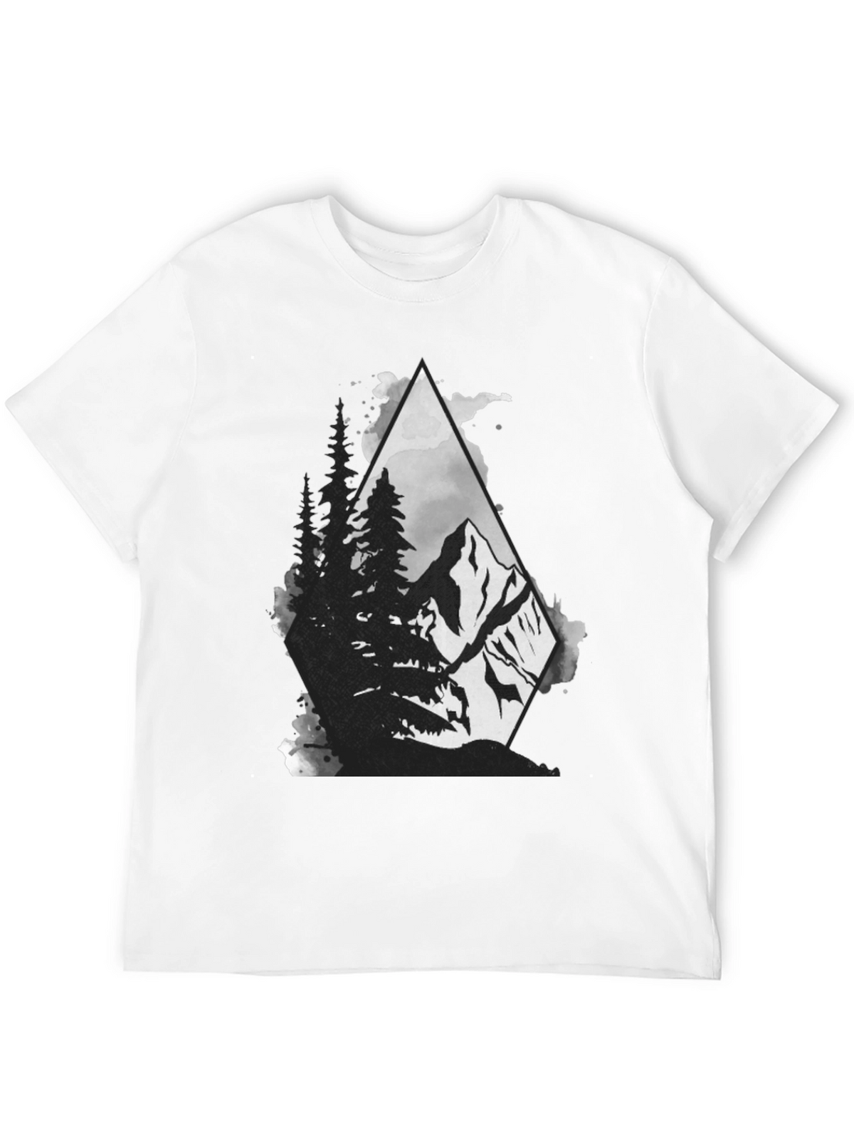 Mountain Scene Graphic Tee - Black