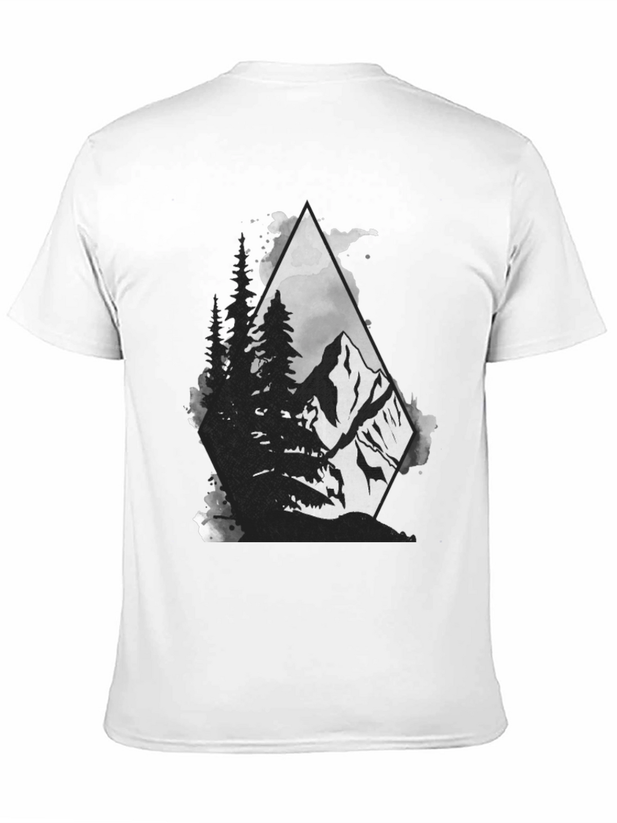 Mountain Scene Graphic Tee - Black