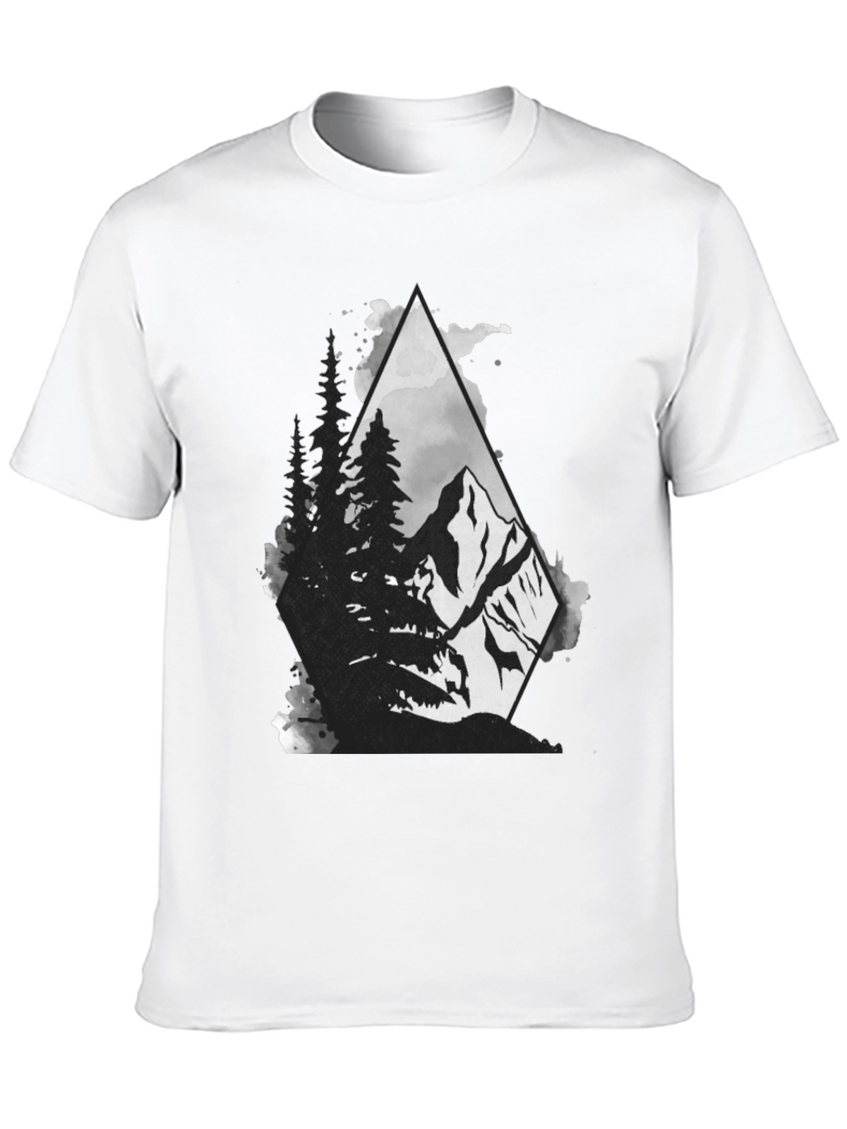 Mountain Scene Graphic Tee - Black