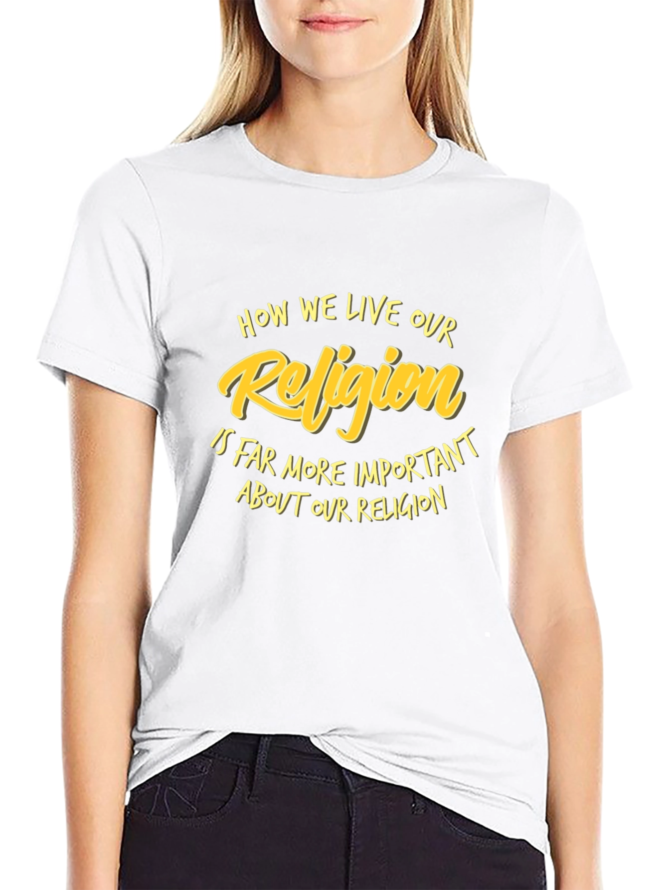 Religion Slogan Black T-Shirt