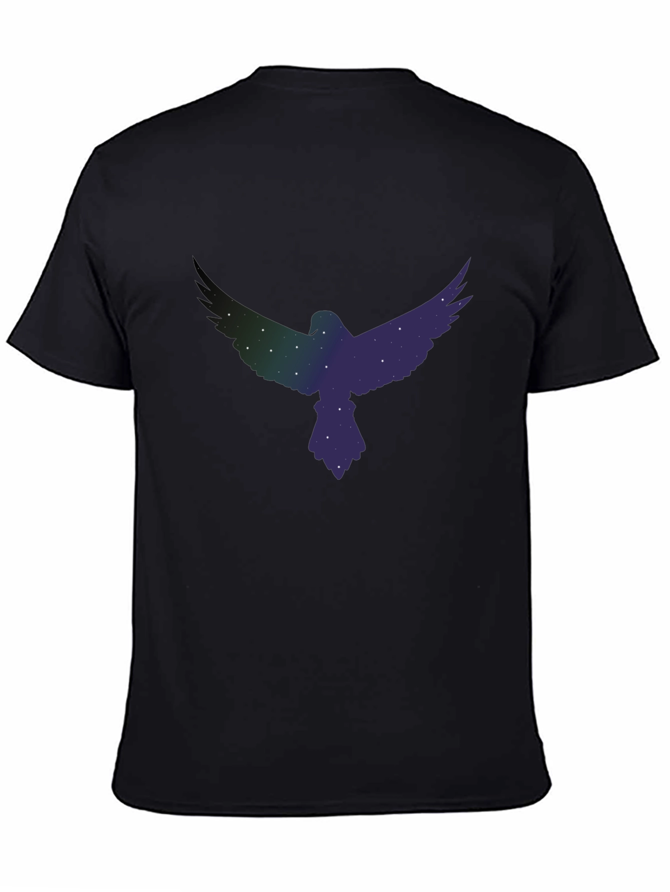 Starry Eagle Graphic Tee - Soft Black Cotton Blend