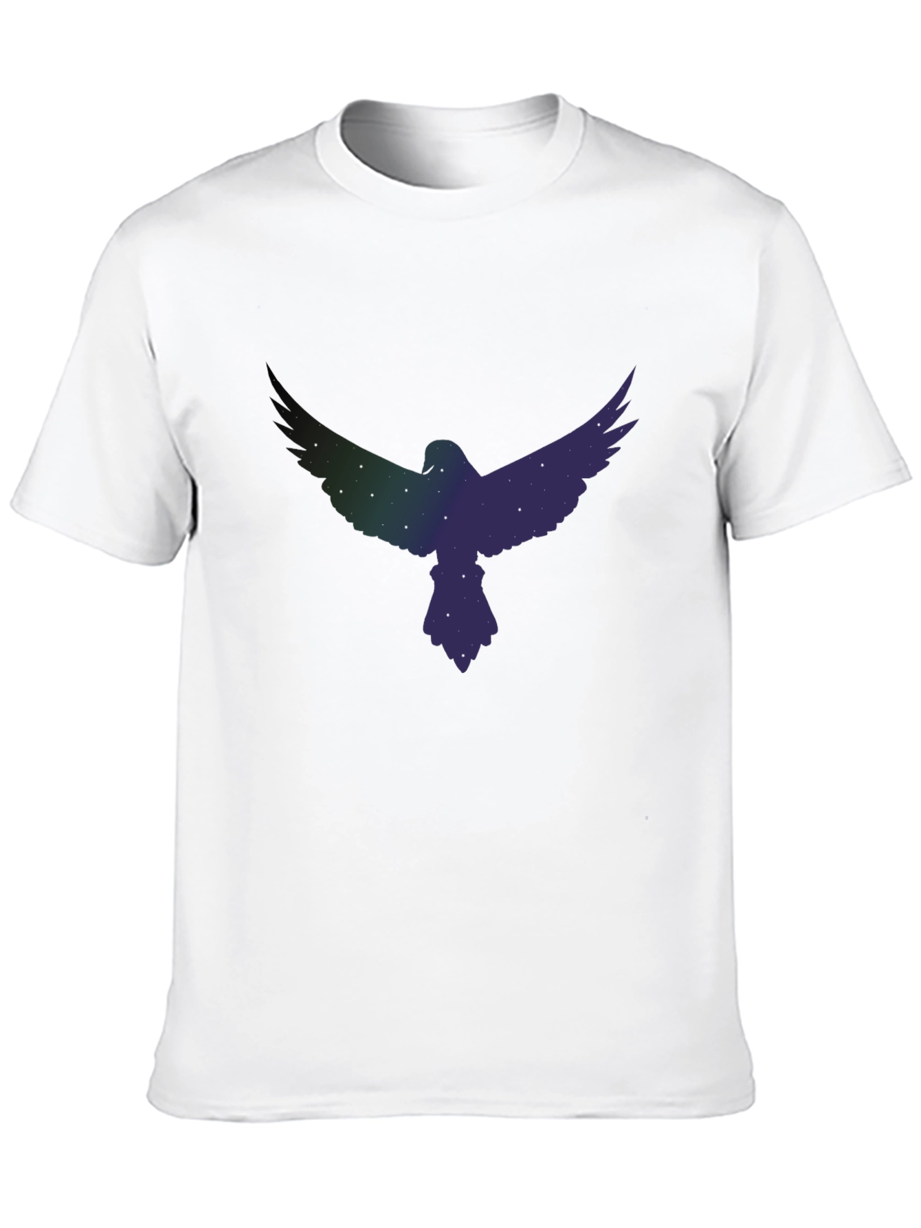 Starry Eagle Graphic Tee - Soft Black Cotton Blend