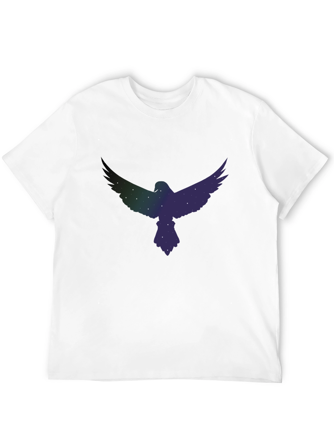 Starry Eagle Graphic Tee - Soft Black Cotton Blend