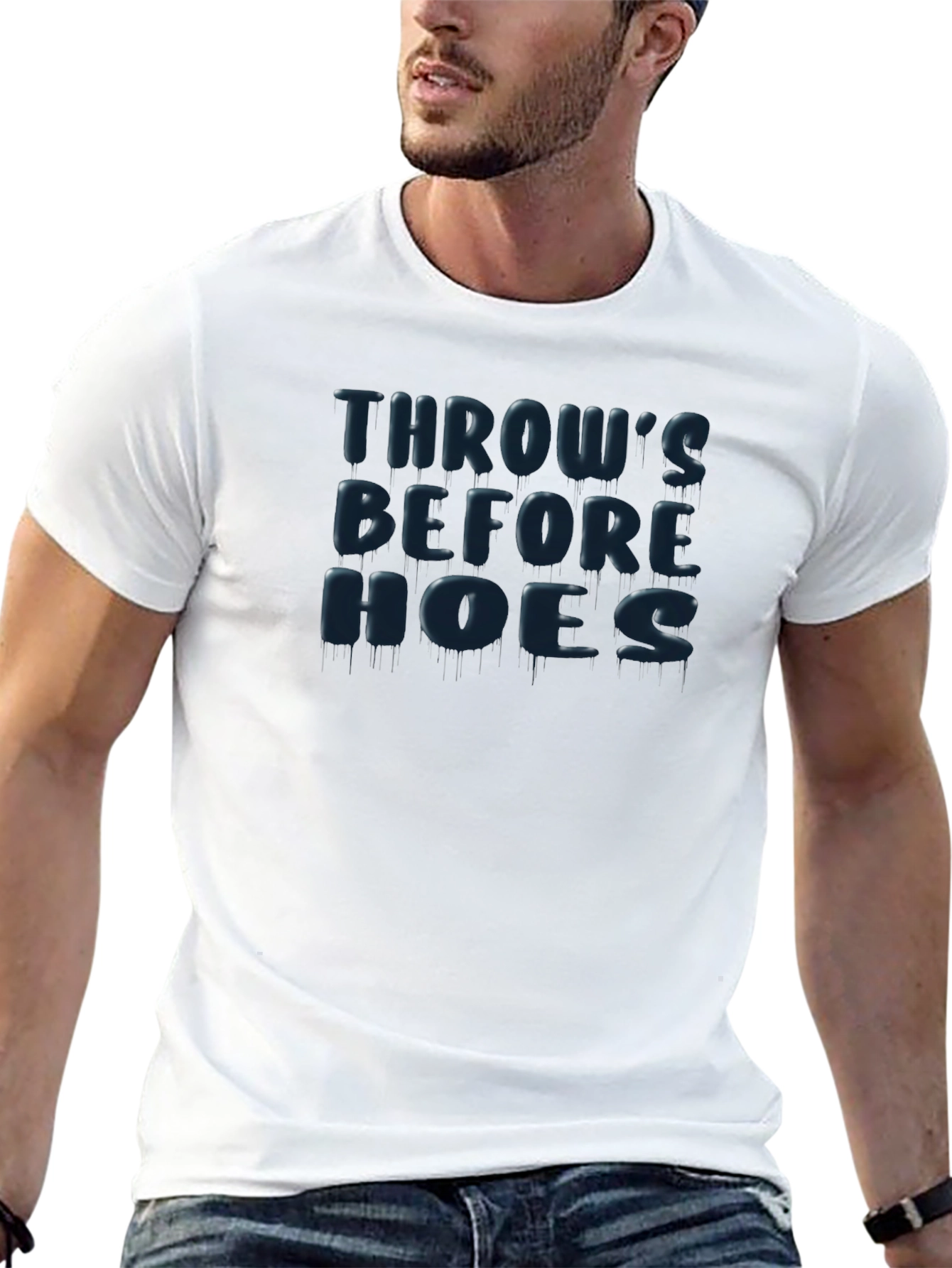 Throws Before Hoes Novelty Graphic T-Shirt