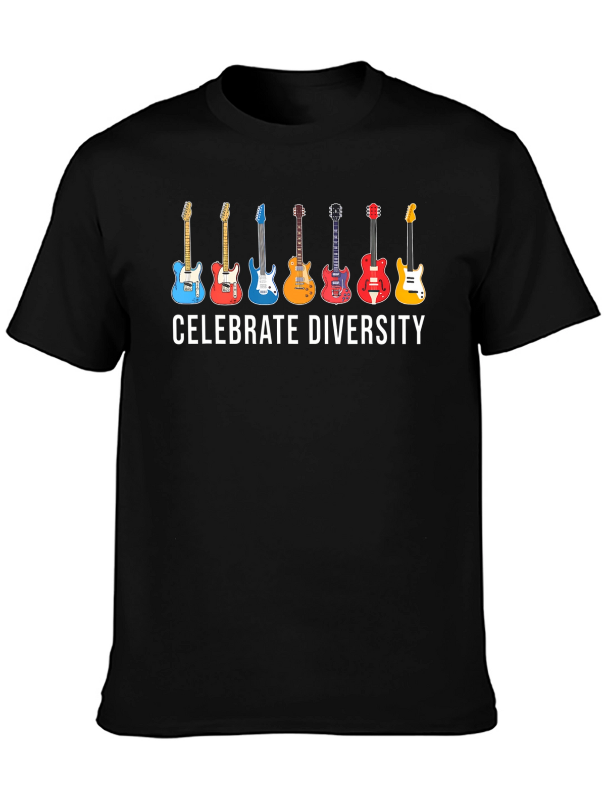 Celebrate Diversity Guitar T-Shirt