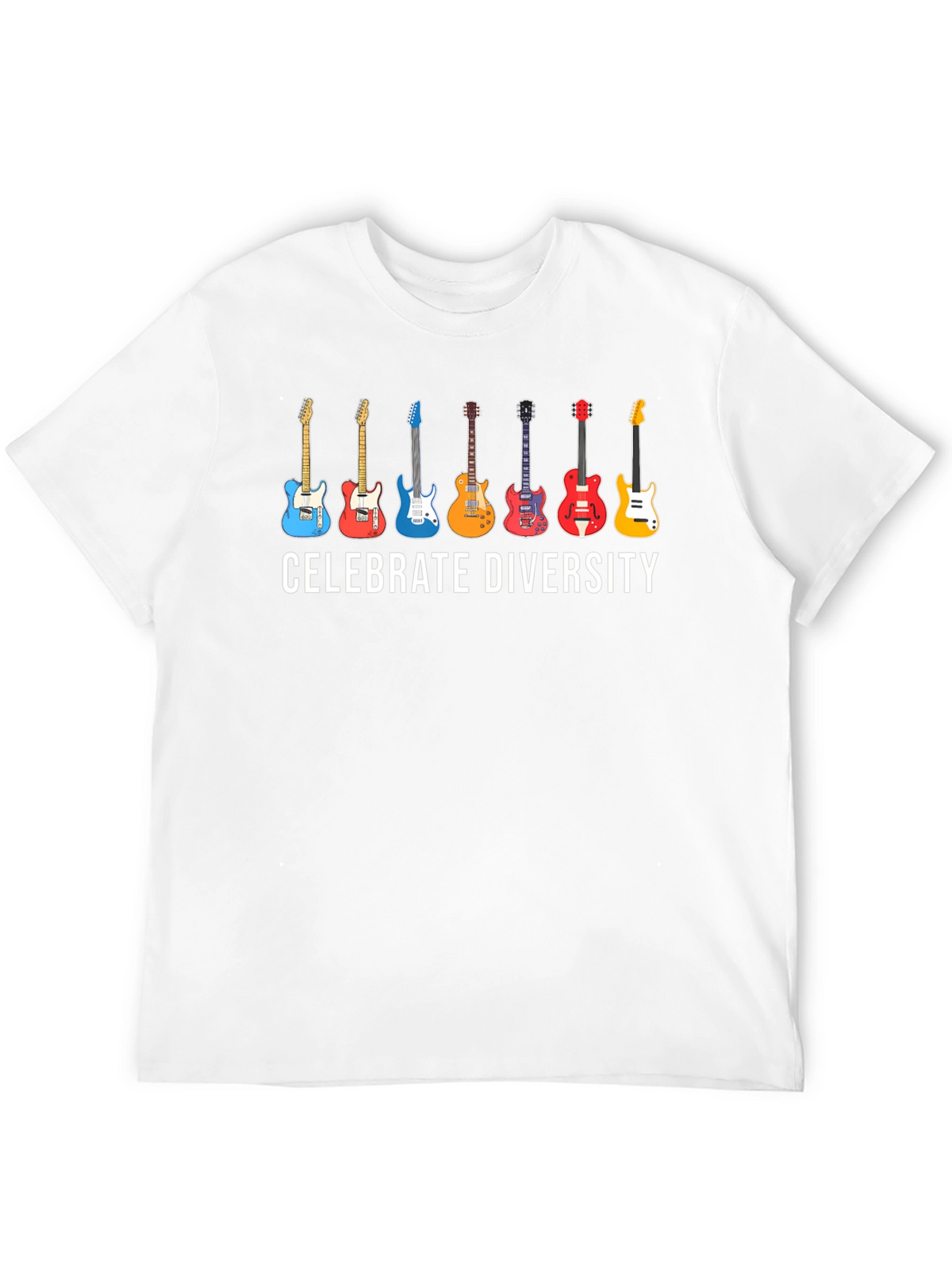 Celebrate Diversity Guitar T-Shirt