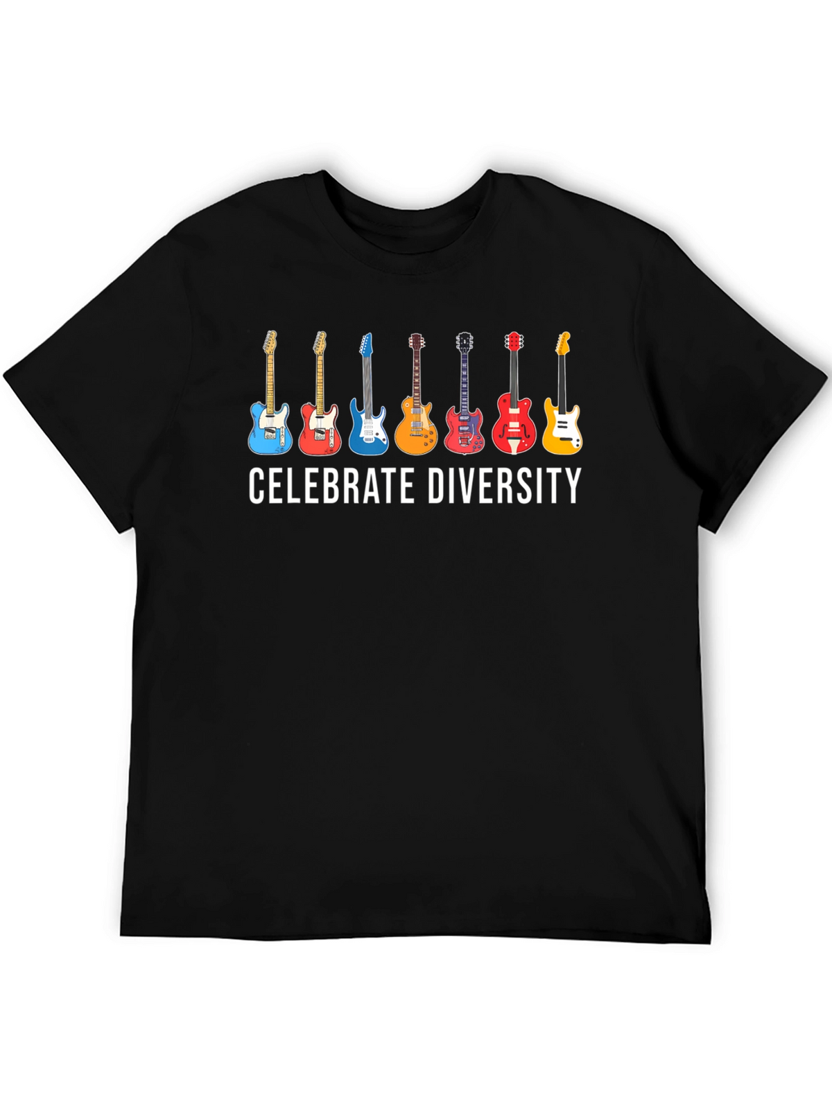 Celebrate Diversity Guitar T-Shirt