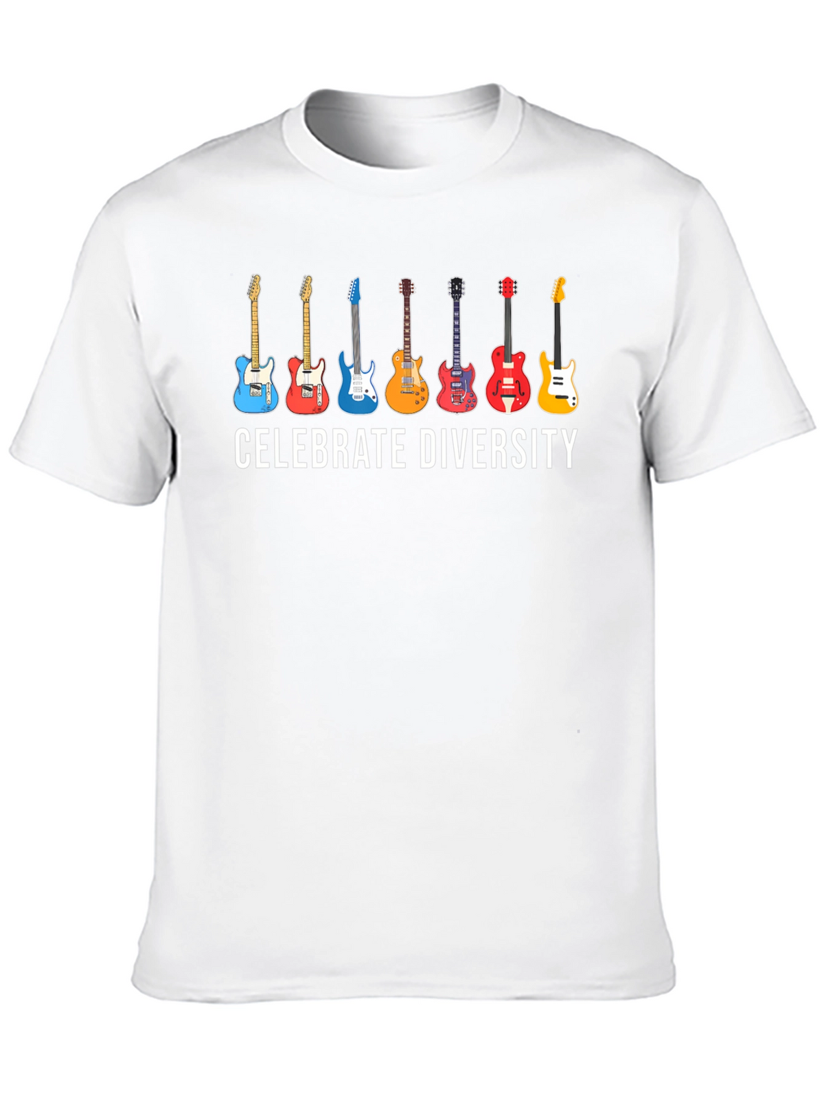Celebrate Diversity Guitar T-Shirt