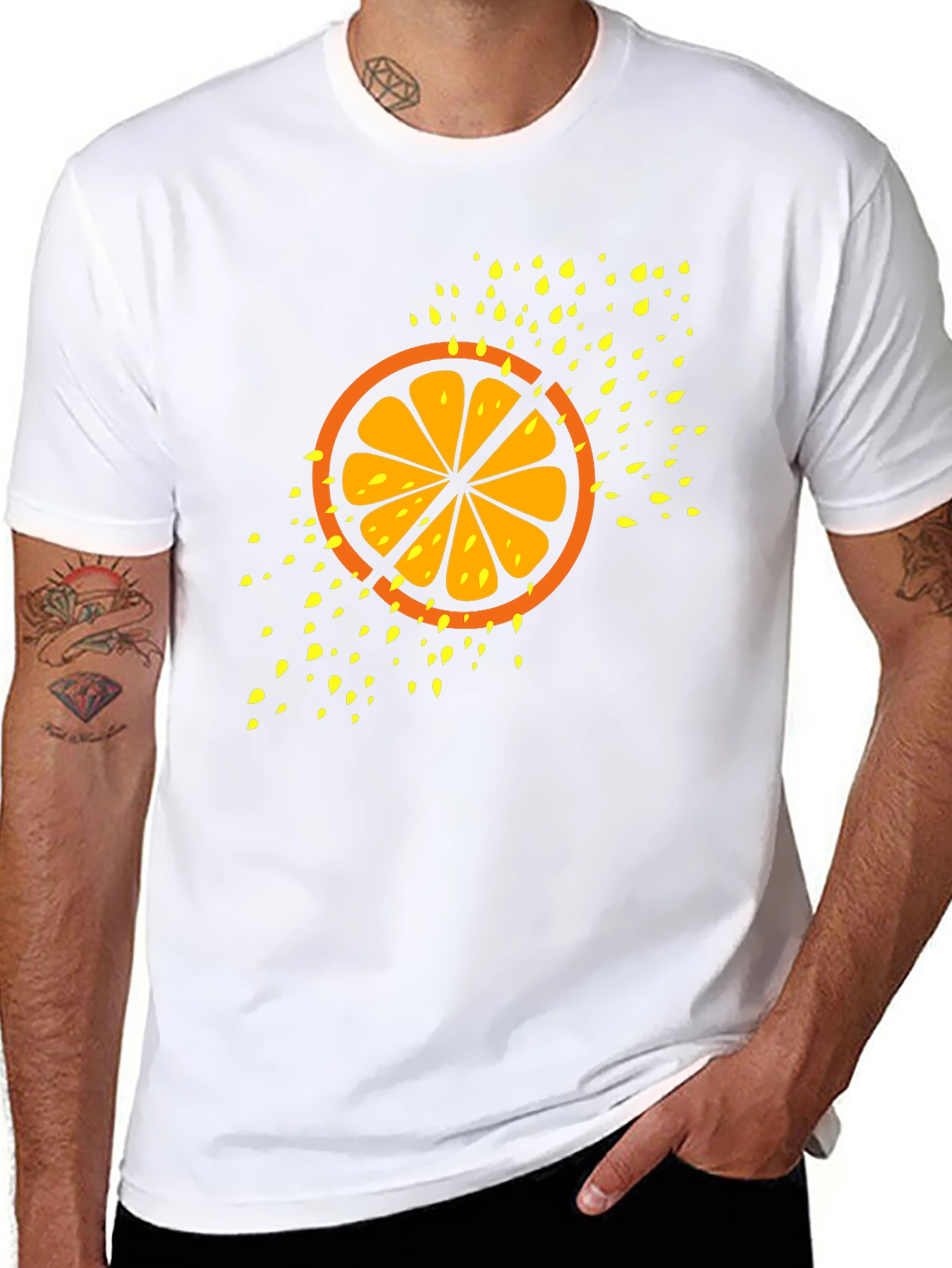 Citrus Slice Graphic Tee - Cool Fruit Design