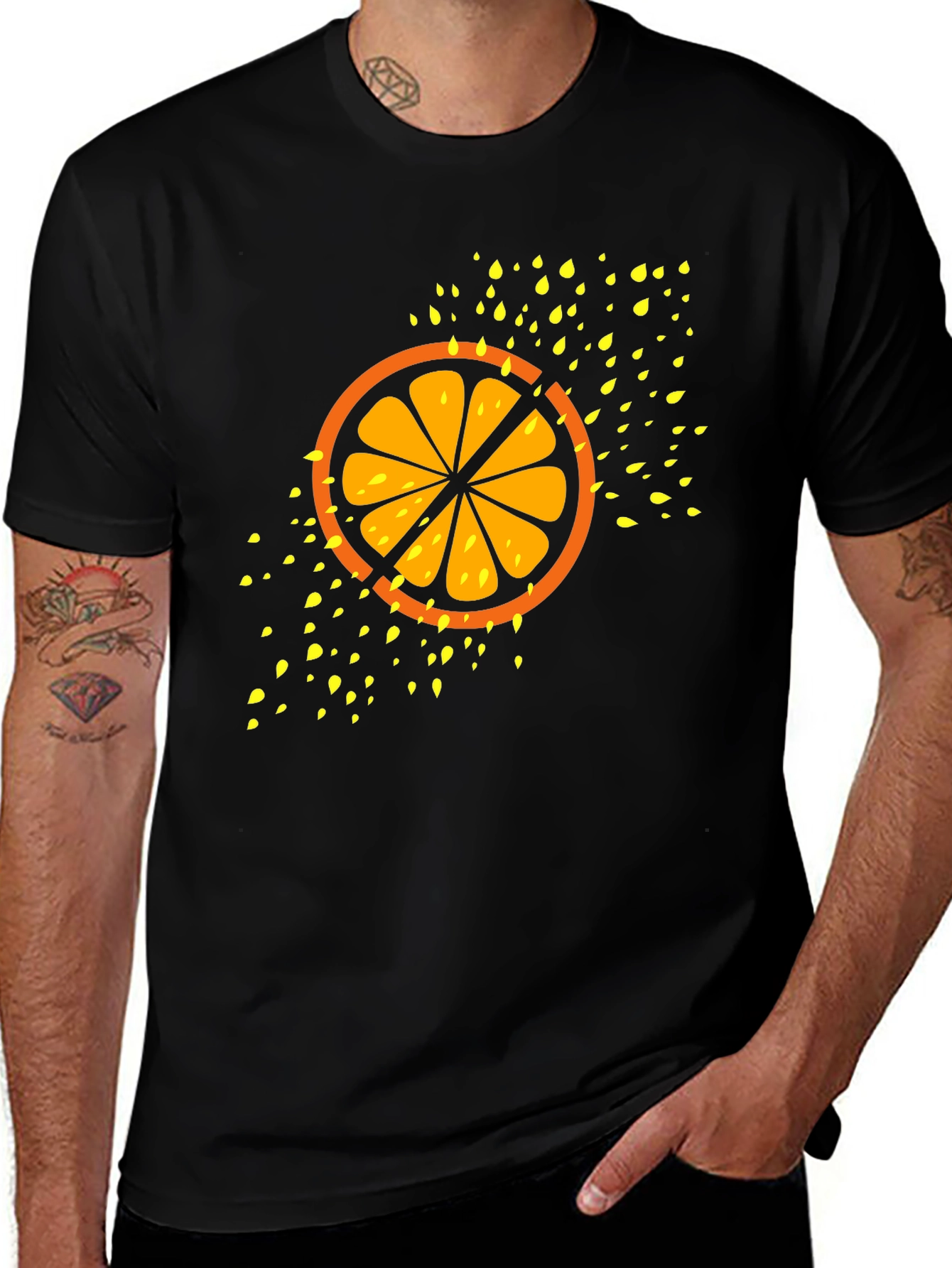 Citrus Slice Graphic Tee - Cool Fruit Design