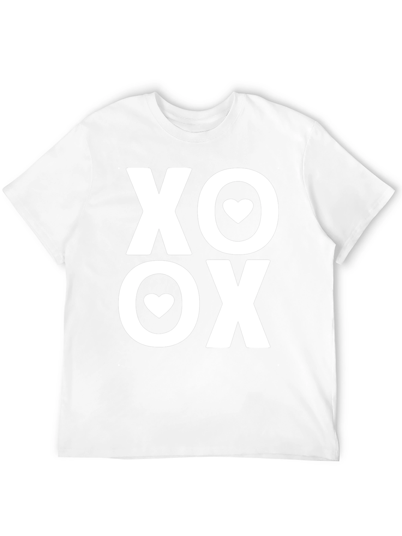 XO Heart Valentines Day Black T-Shirt