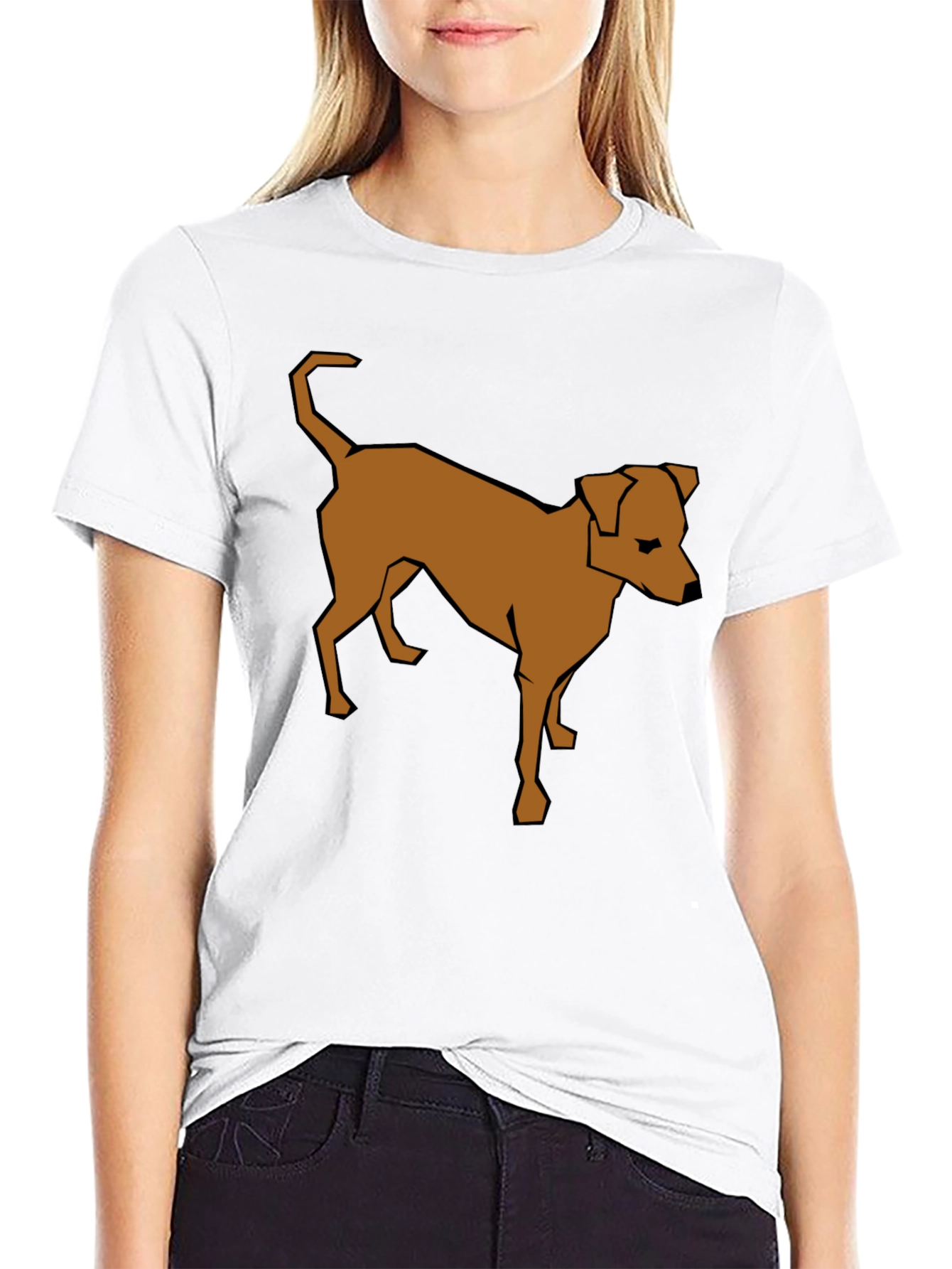 Dog Graphic Tee - Modern Geometric Design Casual Style