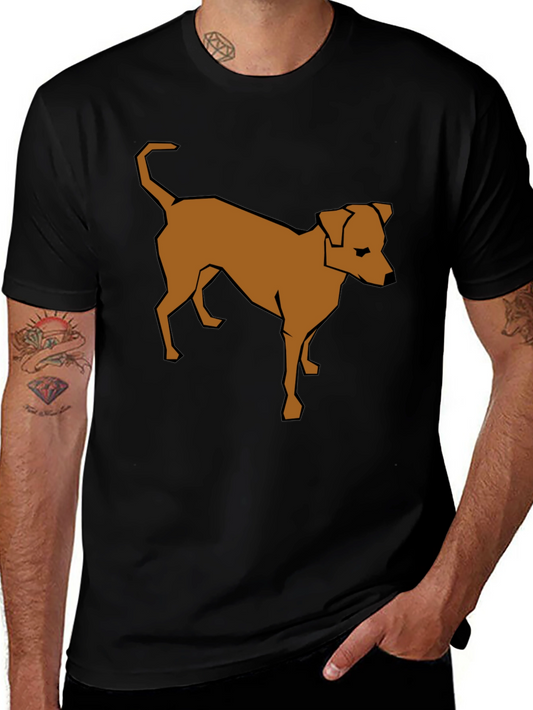Dog Graphic Tee - Modern Geometric Design Casual Style