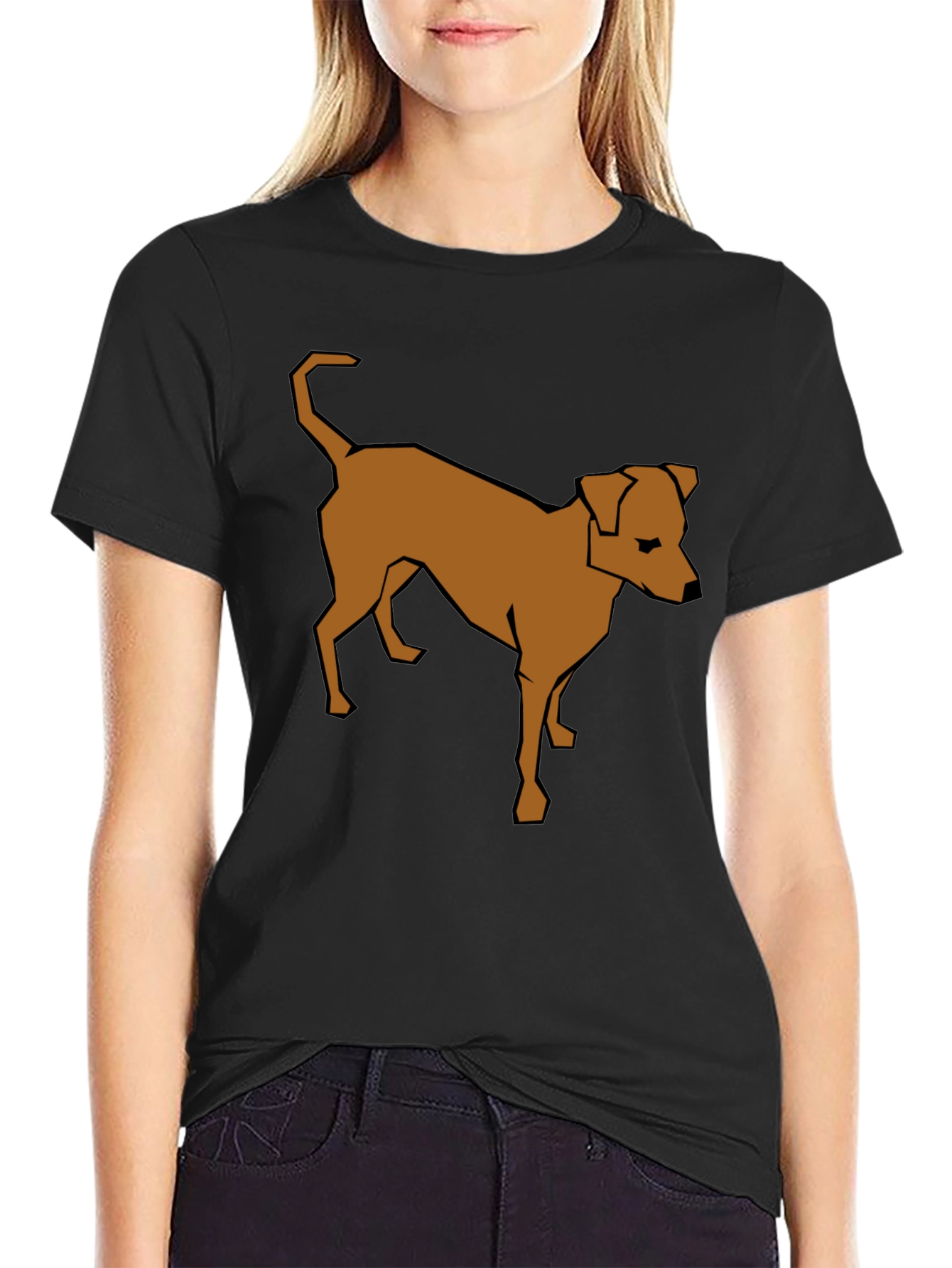 Dog Graphic Tee - Modern Geometric Design Casual Style