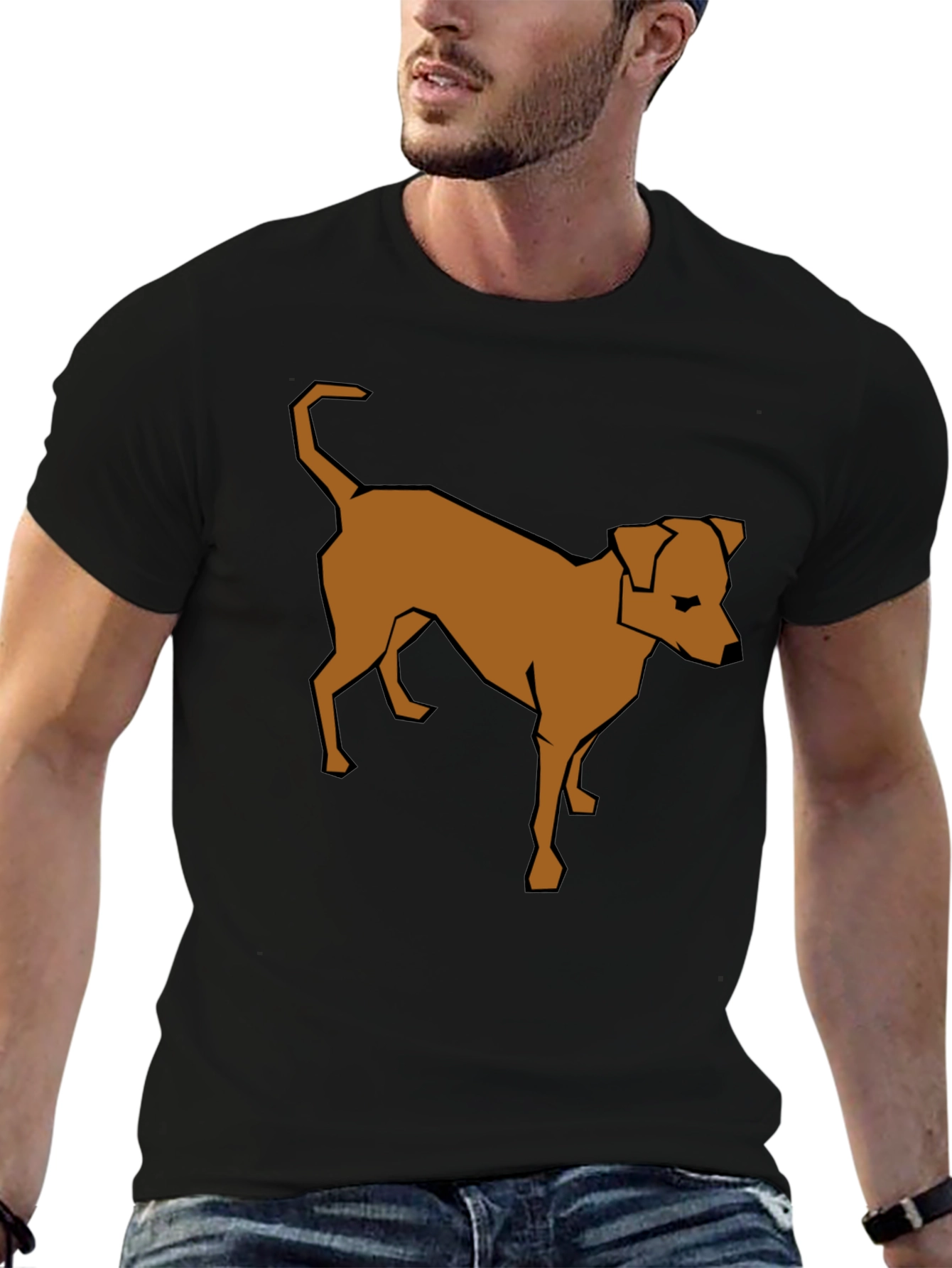 Dog Graphic Tee - Modern Geometric Design Casual Style