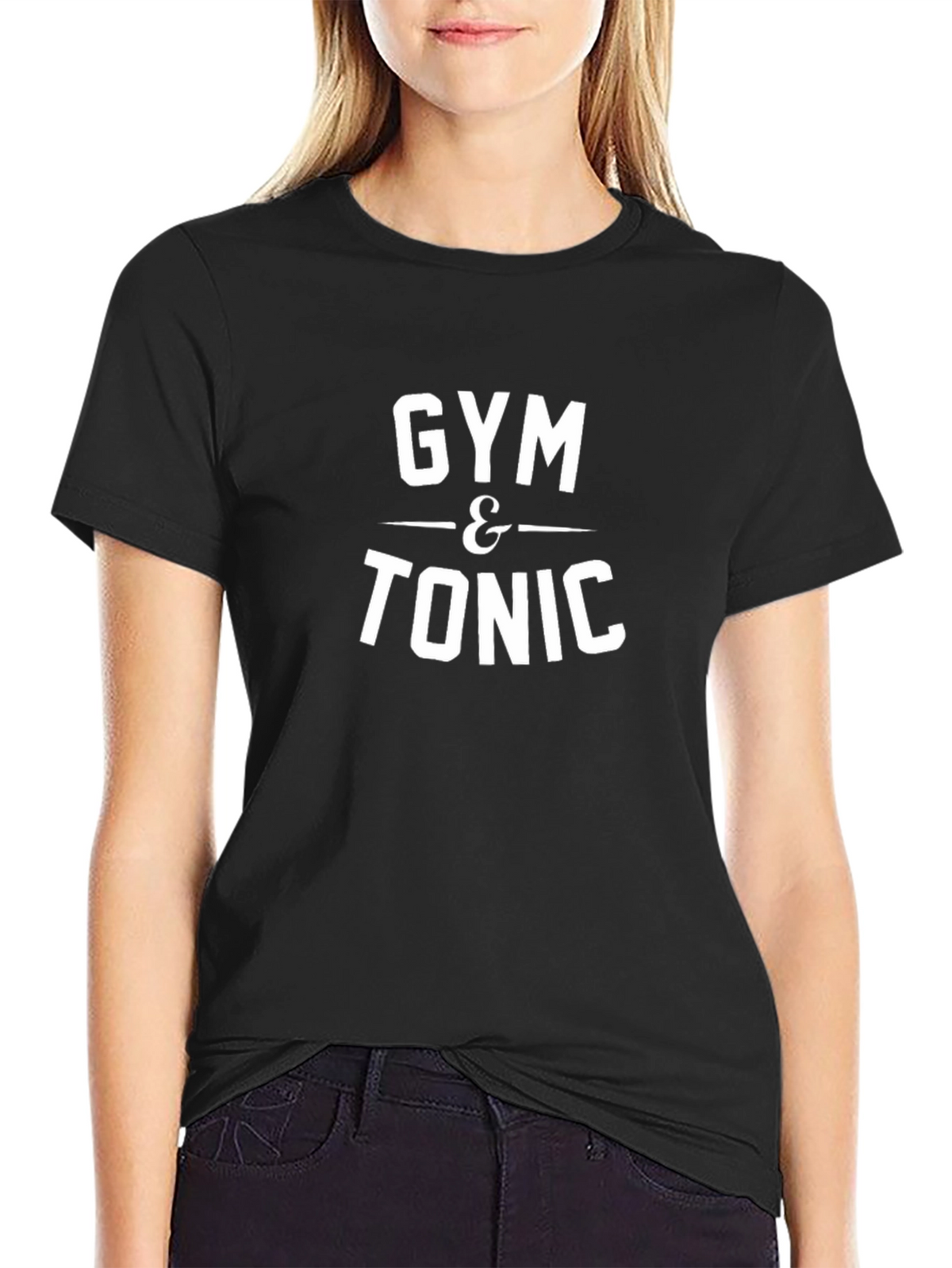 Gym & Tonic Graphic Tee - Black Cotton T-Shirt