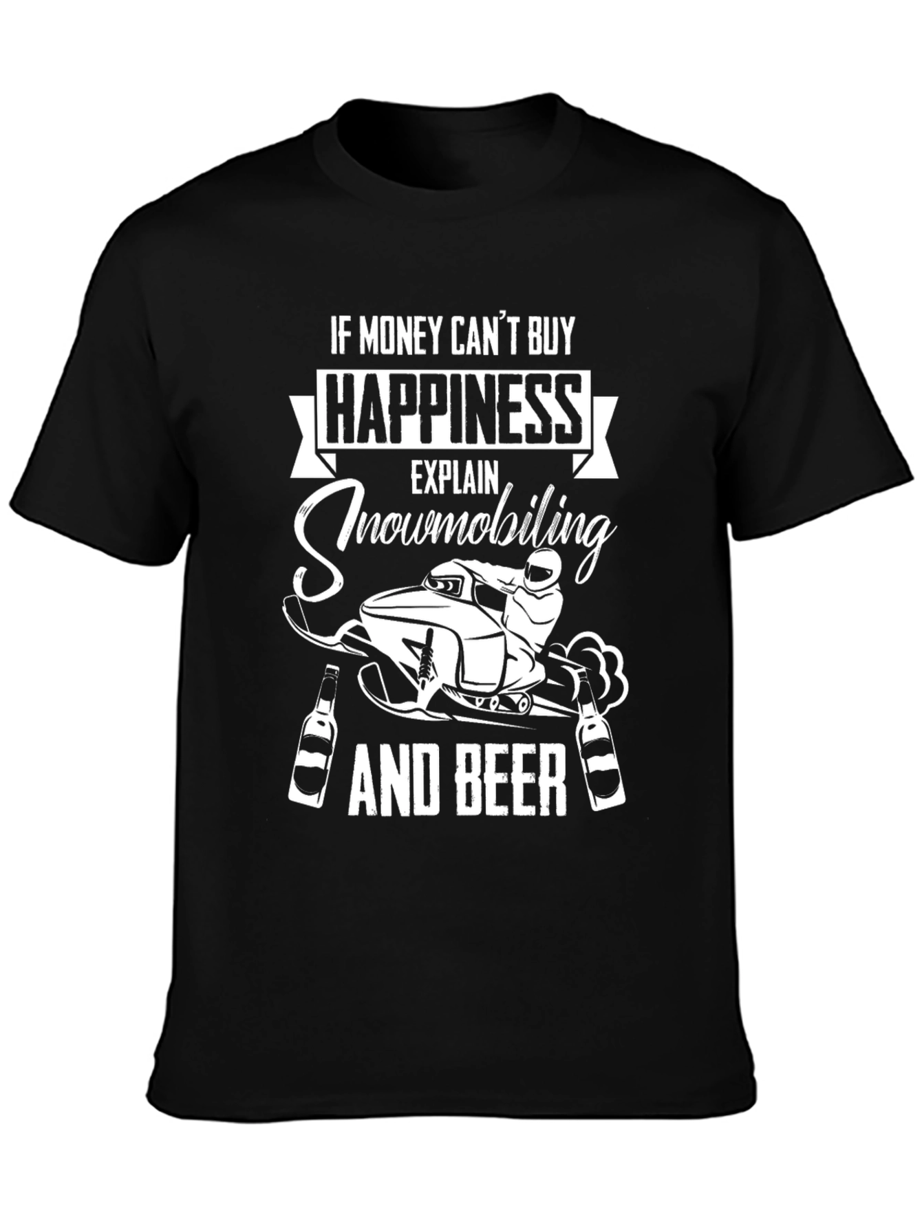 Snowmobiling & Beer Happiness Graphic Tee