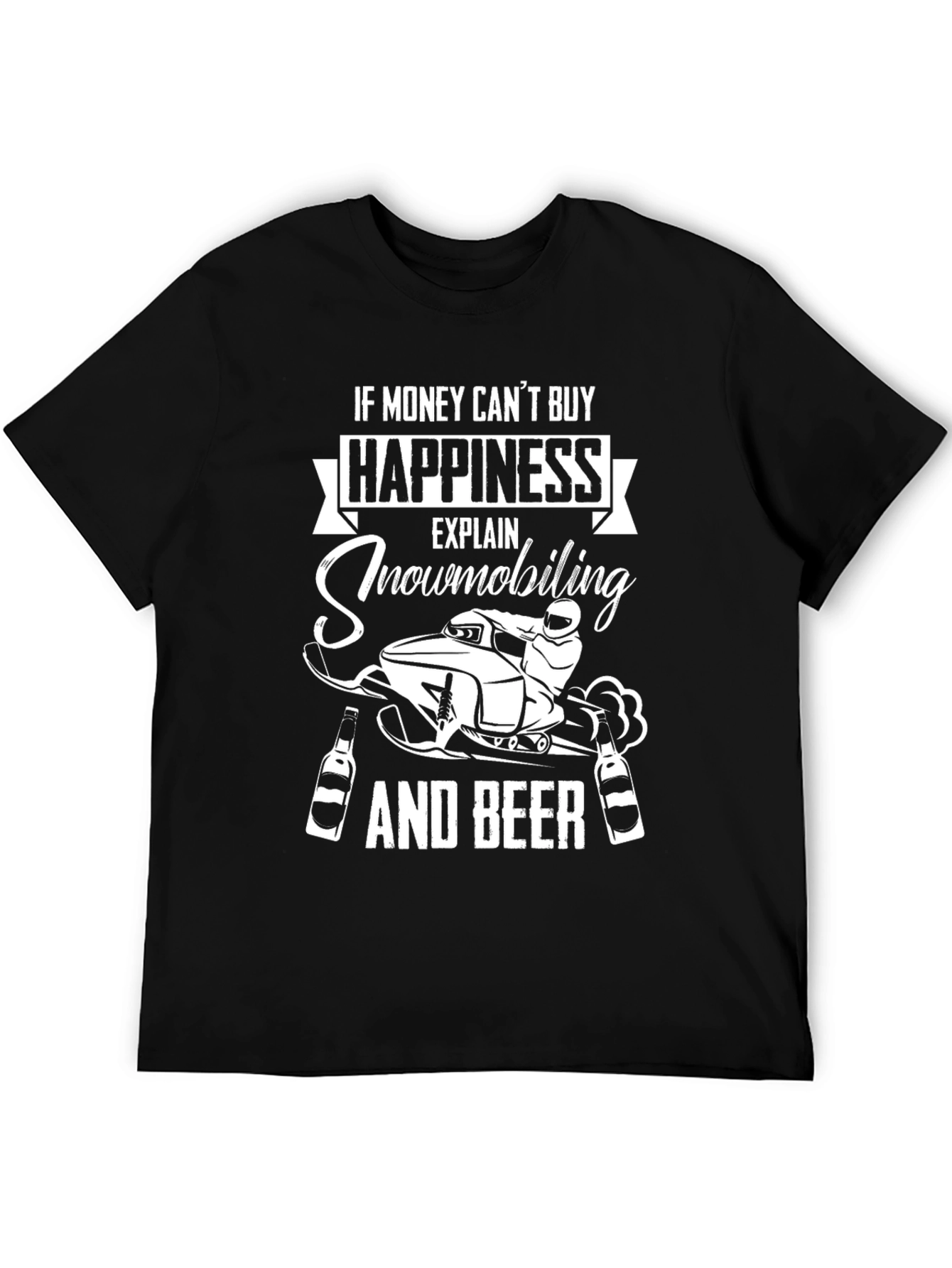 Snowmobiling & Beer Happiness Graphic Tee