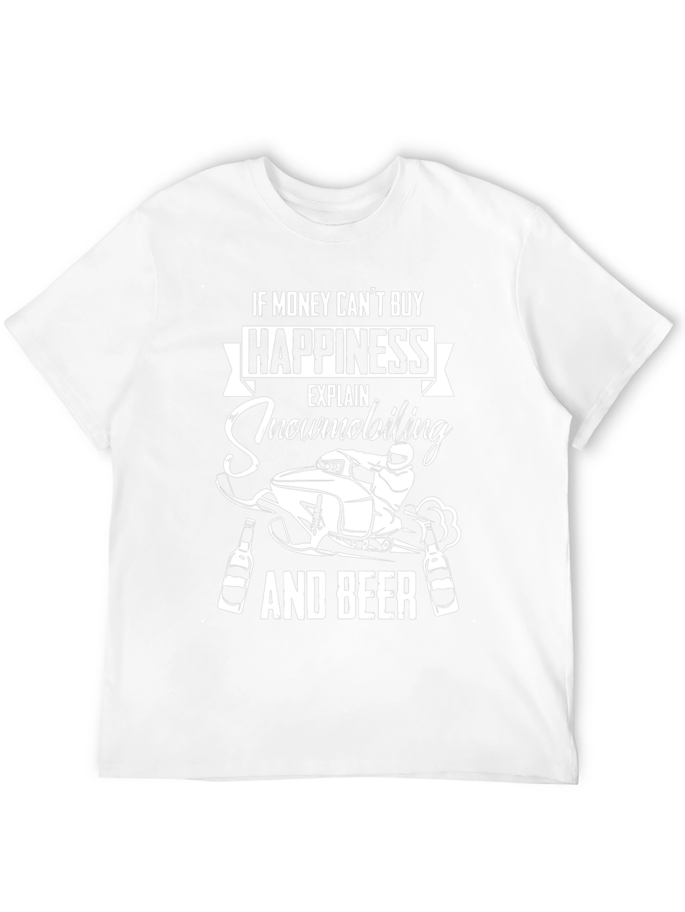 Snowmobiling & Beer Happiness Graphic Tee