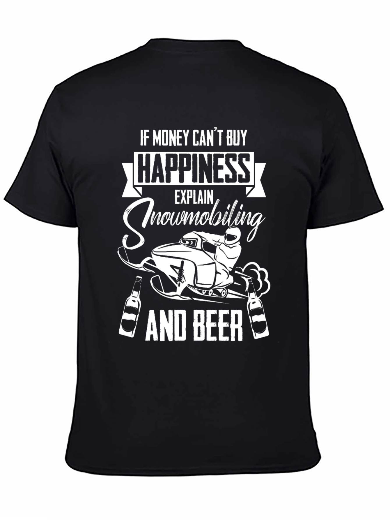 Snowmobiling & Beer Happiness Graphic Tee