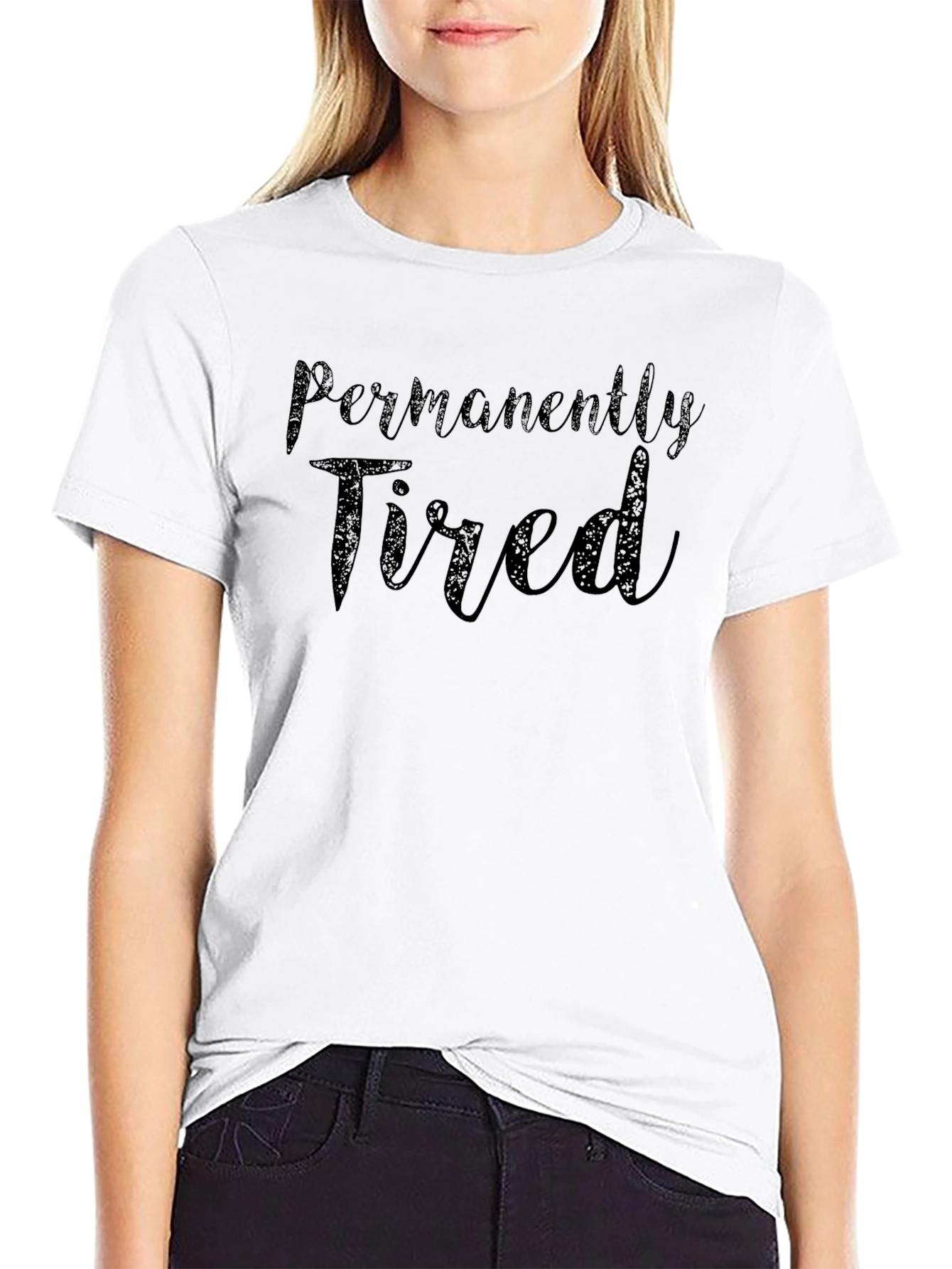 Permanently Tired Graphic Tee - Black