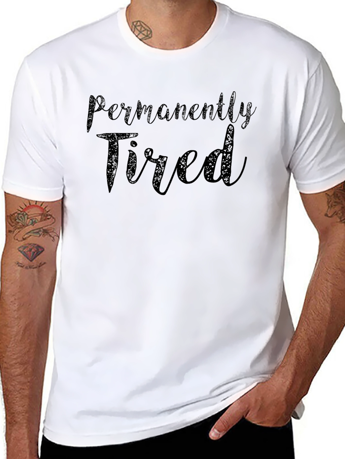 Permanently Tired Graphic Tee - Black